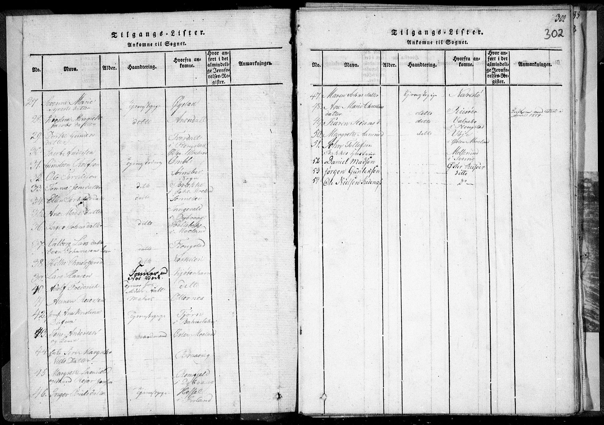 Holt sokneprestkontor, AV/SAK-1111-0021/F/Fa/L0005: Parish register (official) no. A 5, 1813-1821, p. 302