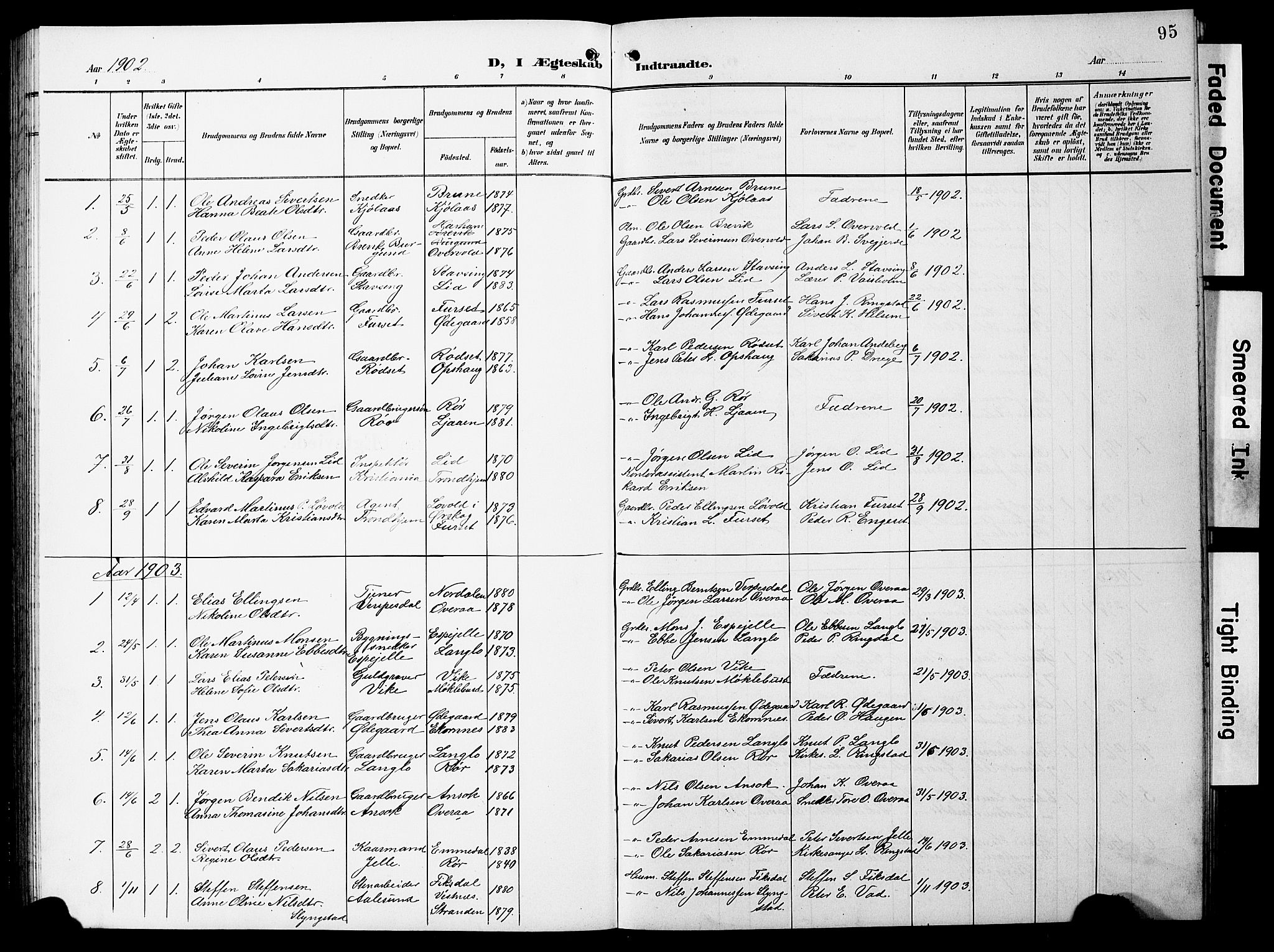 Ministerialprotokoller, klokkerbøker og fødselsregistre - Møre og Romsdal, AV/SAT-A-1454/520/L0293: Parish register (copy) no. 520C05, 1902-1923, p. 95