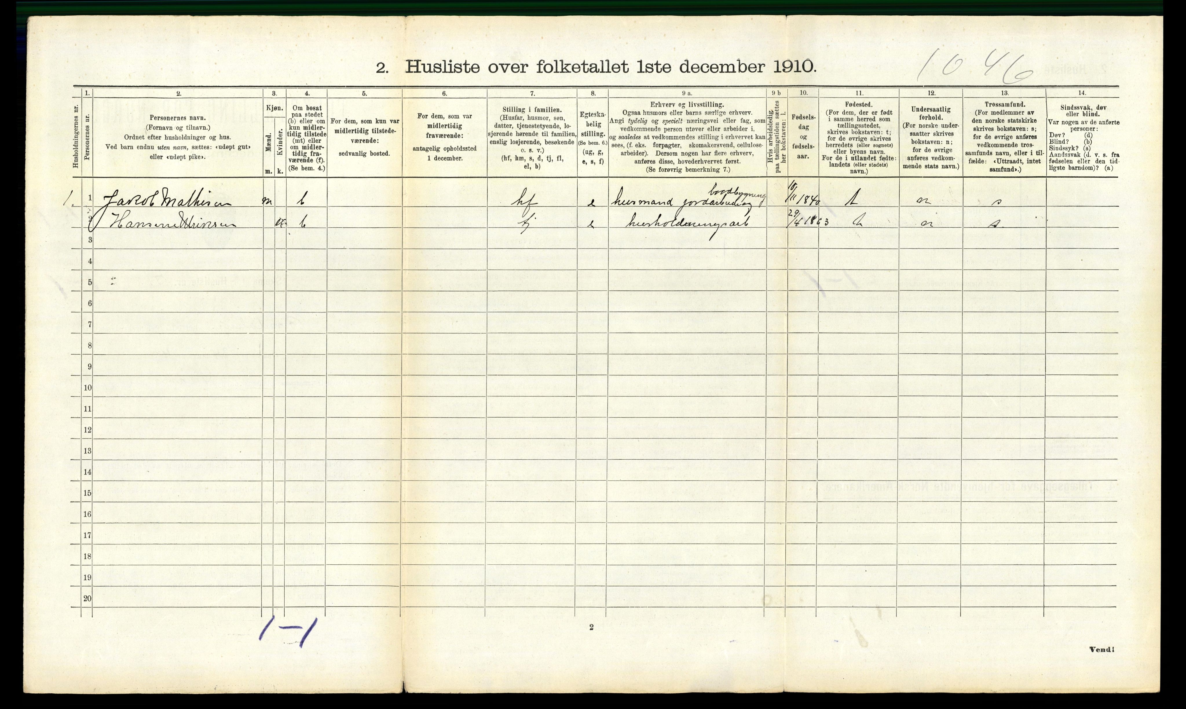 RA, 1910 census for Bindal, 1910, p. 357