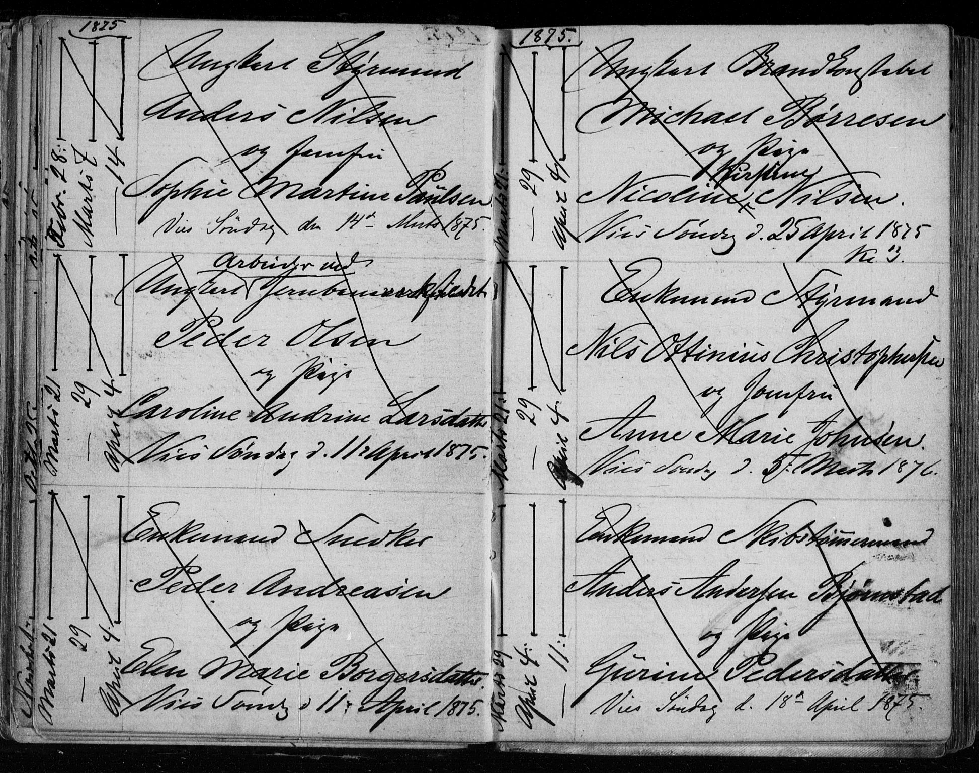 Bragernes kirkebøker, AV/SAKO-A-6/H/Ha/L0006: Banns register no. 6, 1873-1896