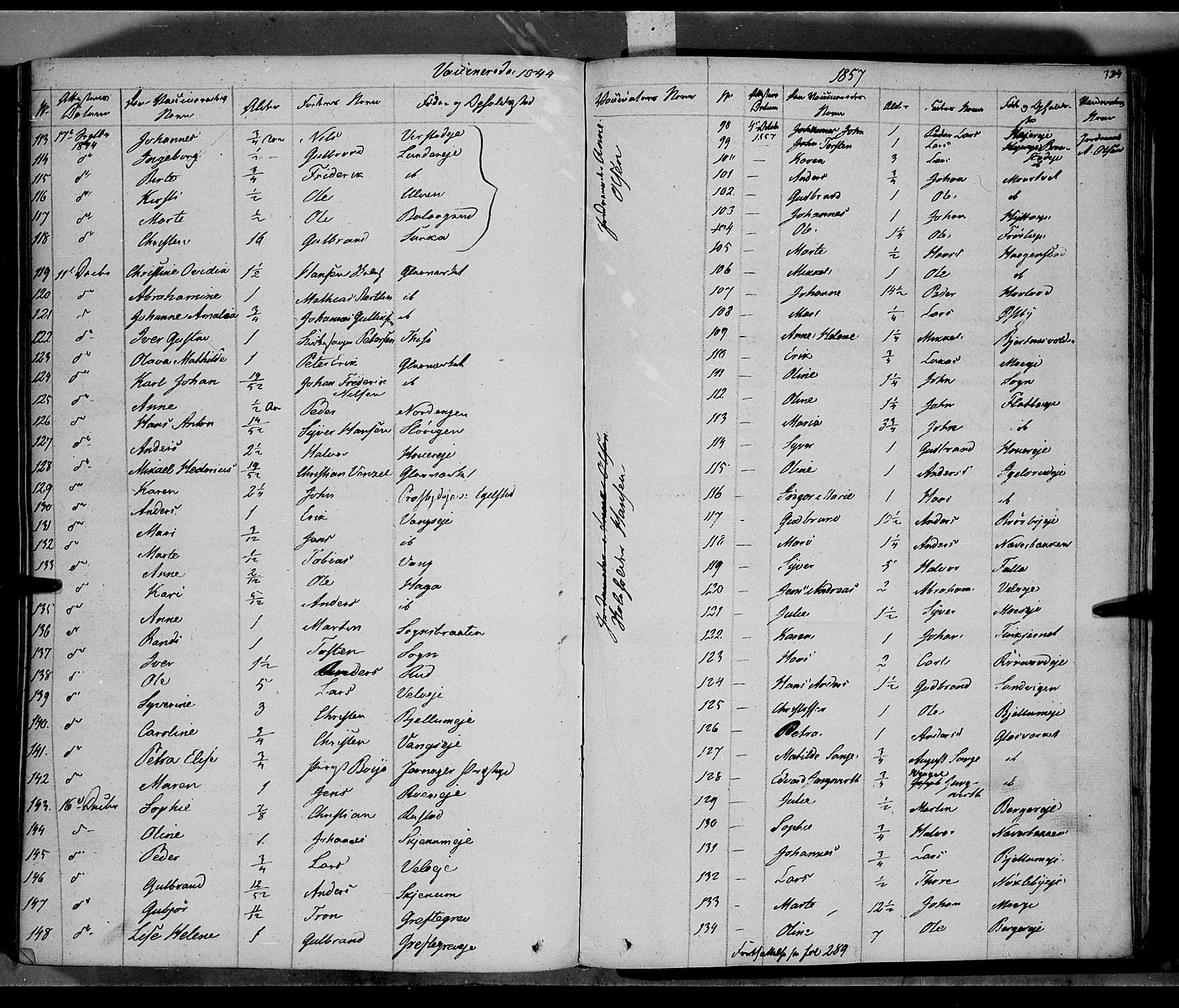 Jevnaker prestekontor, SAH/PREST-116/H/Ha/Haa/L0006: Parish register (official) no. 6, 1837-1857, p. 334