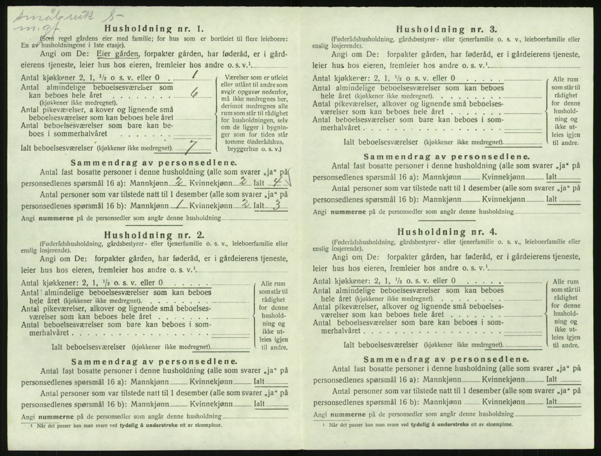 SAK, 1920 census for Landvik, 1920, p. 243