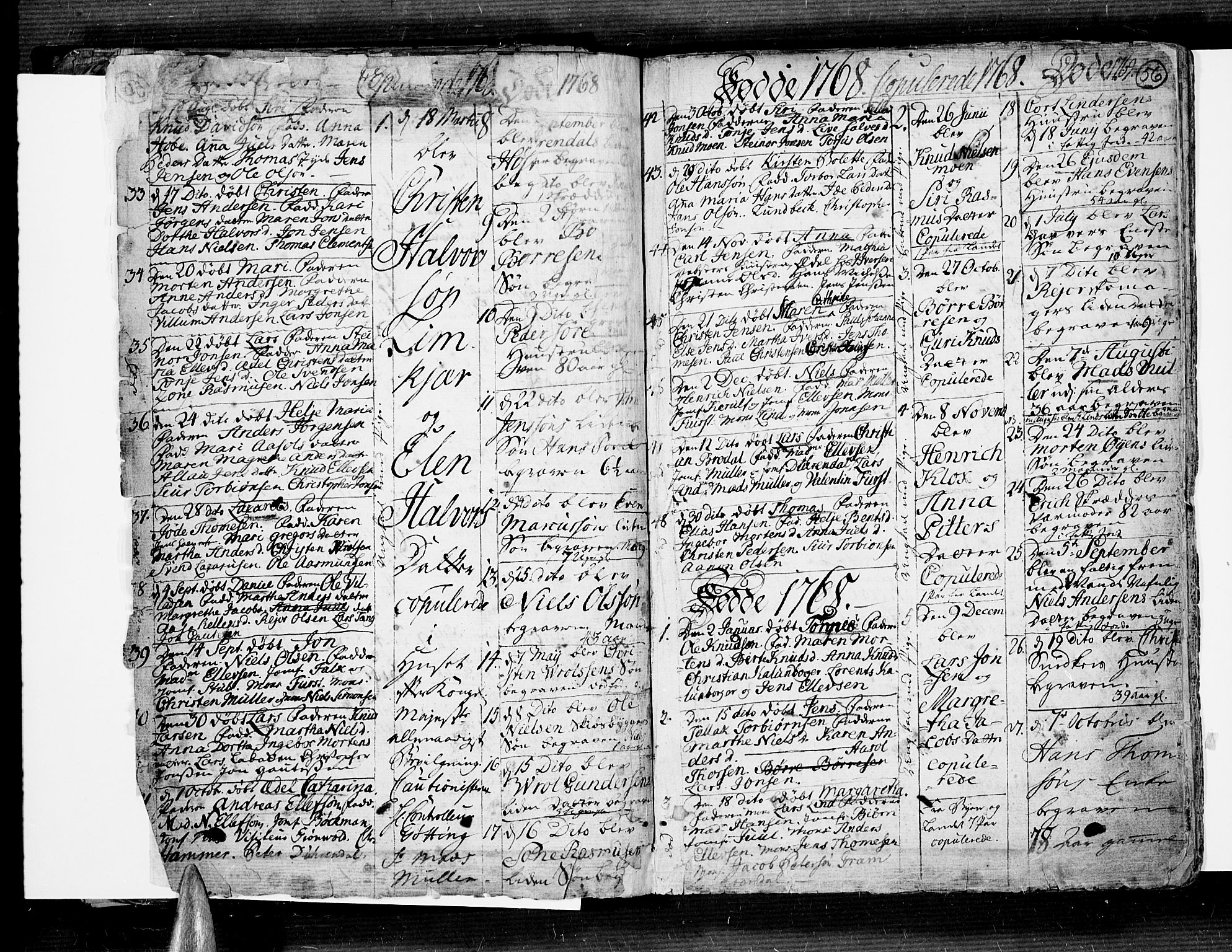 Risør sokneprestkontor, SAK/1111-0035/F/Fb/L0002: Parish register (copy) no. B 2, 1747-1812, p. 56