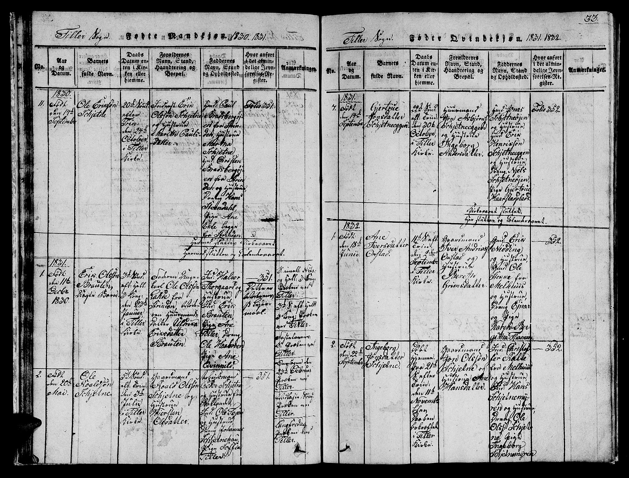 Ministerialprotokoller, klokkerbøker og fødselsregistre - Sør-Trøndelag, SAT/A-1456/621/L0458: Parish register (copy) no. 621C01, 1816-1865, p. 33