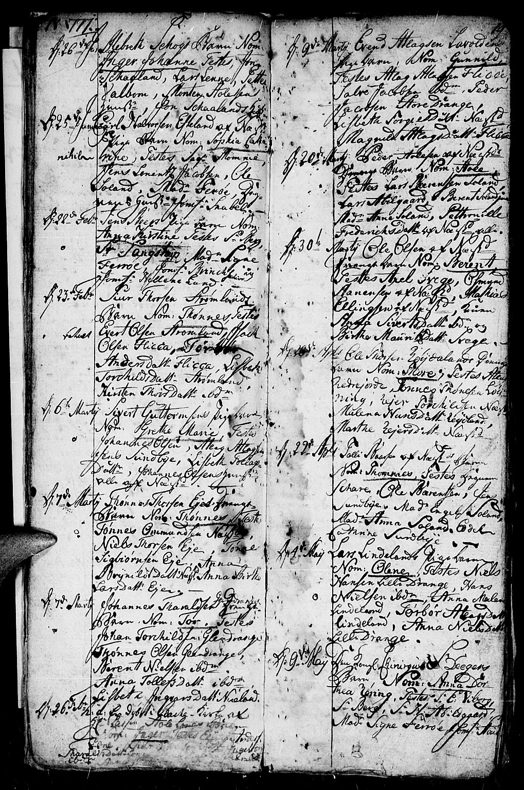 Flekkefjord sokneprestkontor, SAK/1111-0012/F/Fa/Fac/L0001: Parish register (official) no. A 1, 1773-1806, p. 18-19