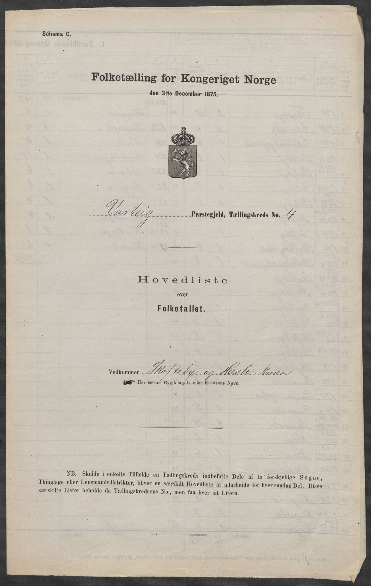 RA, 1875 census for 0114P Varteig, 1875, p. 10