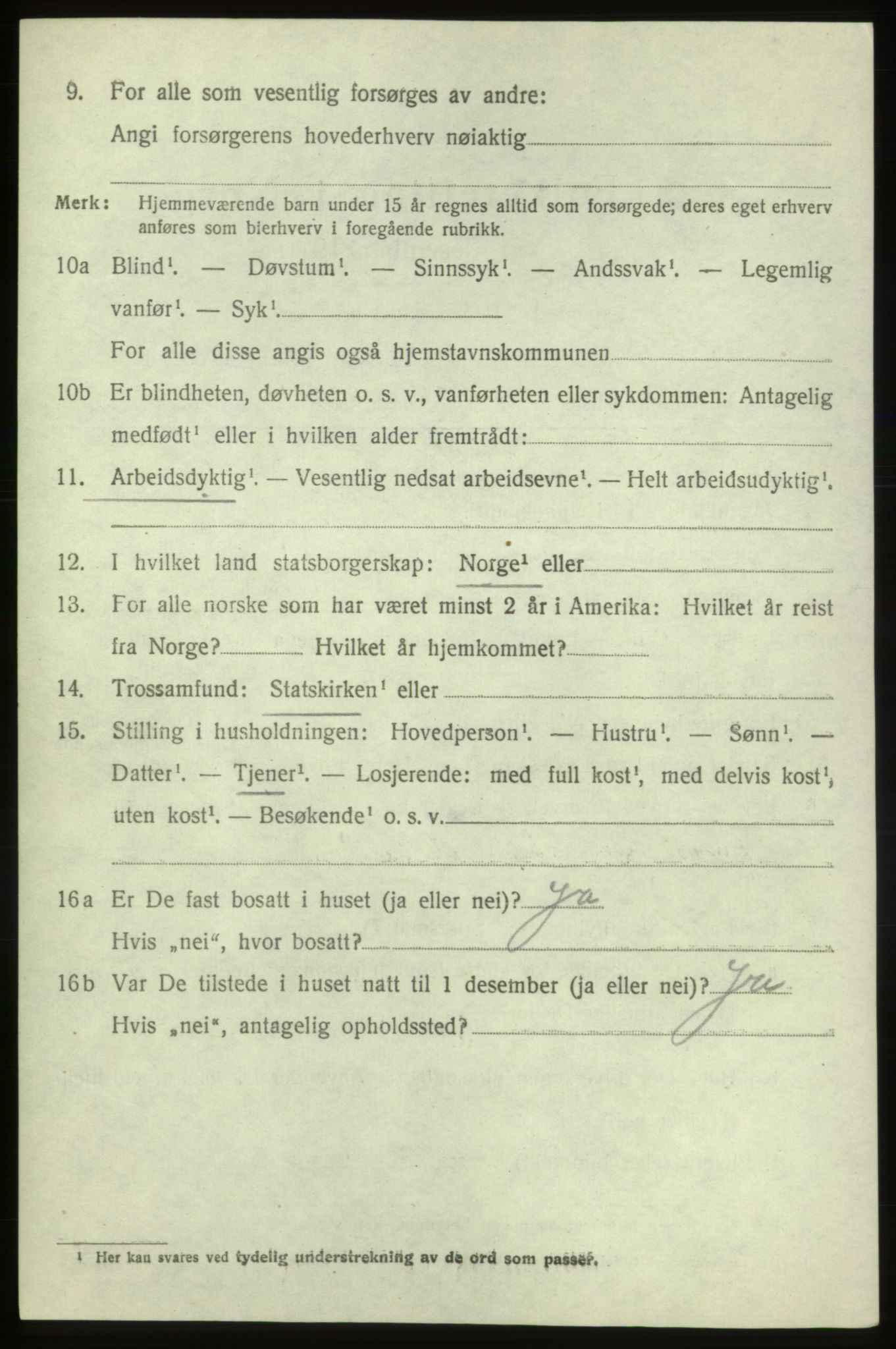 SAB, 1920 census for Sveio, 1920, p. 2077