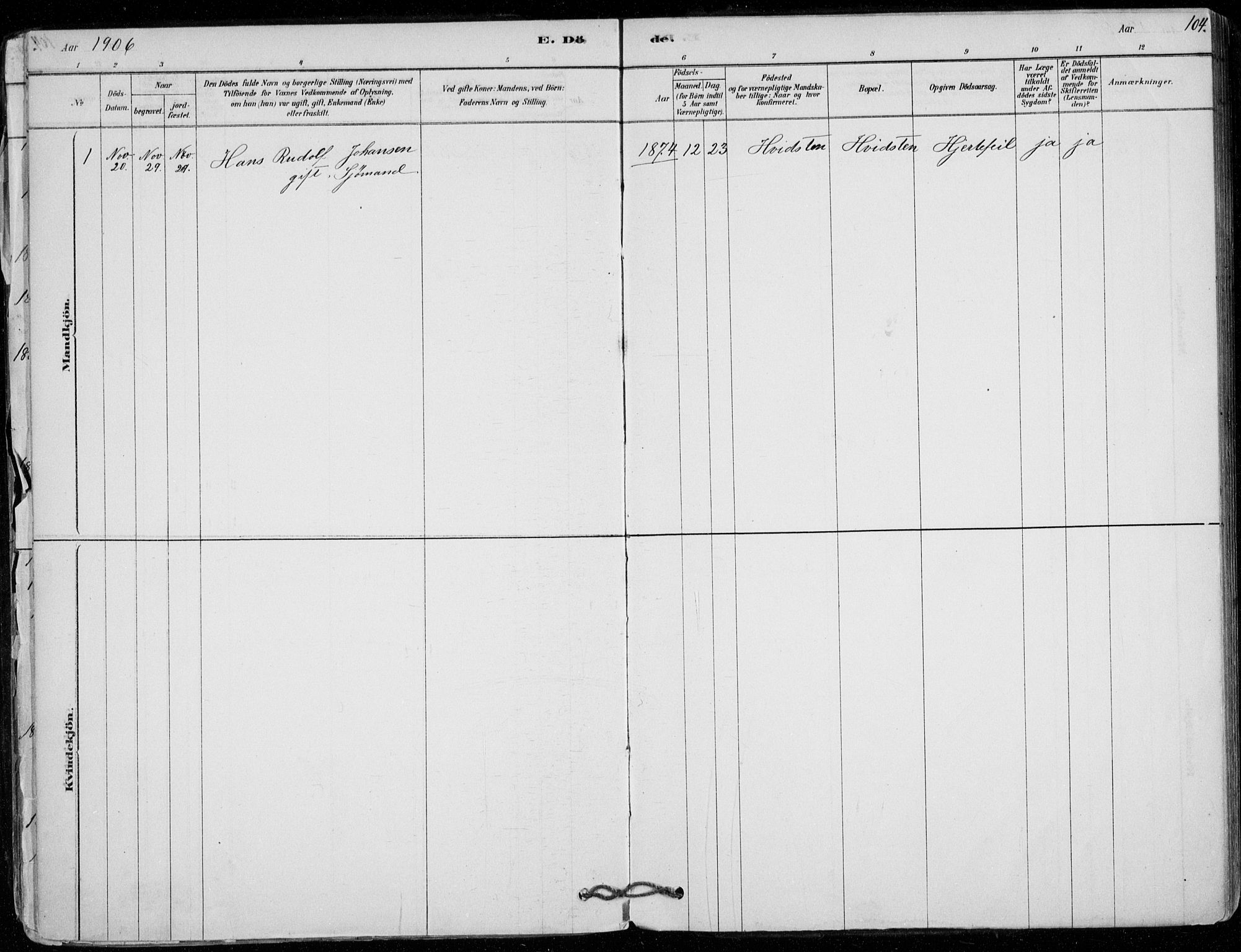 Vestby prestekontor Kirkebøker, SAO/A-10893/F/Fd/L0001: Parish register (official) no. IV 1, 1878-1945, p. 104