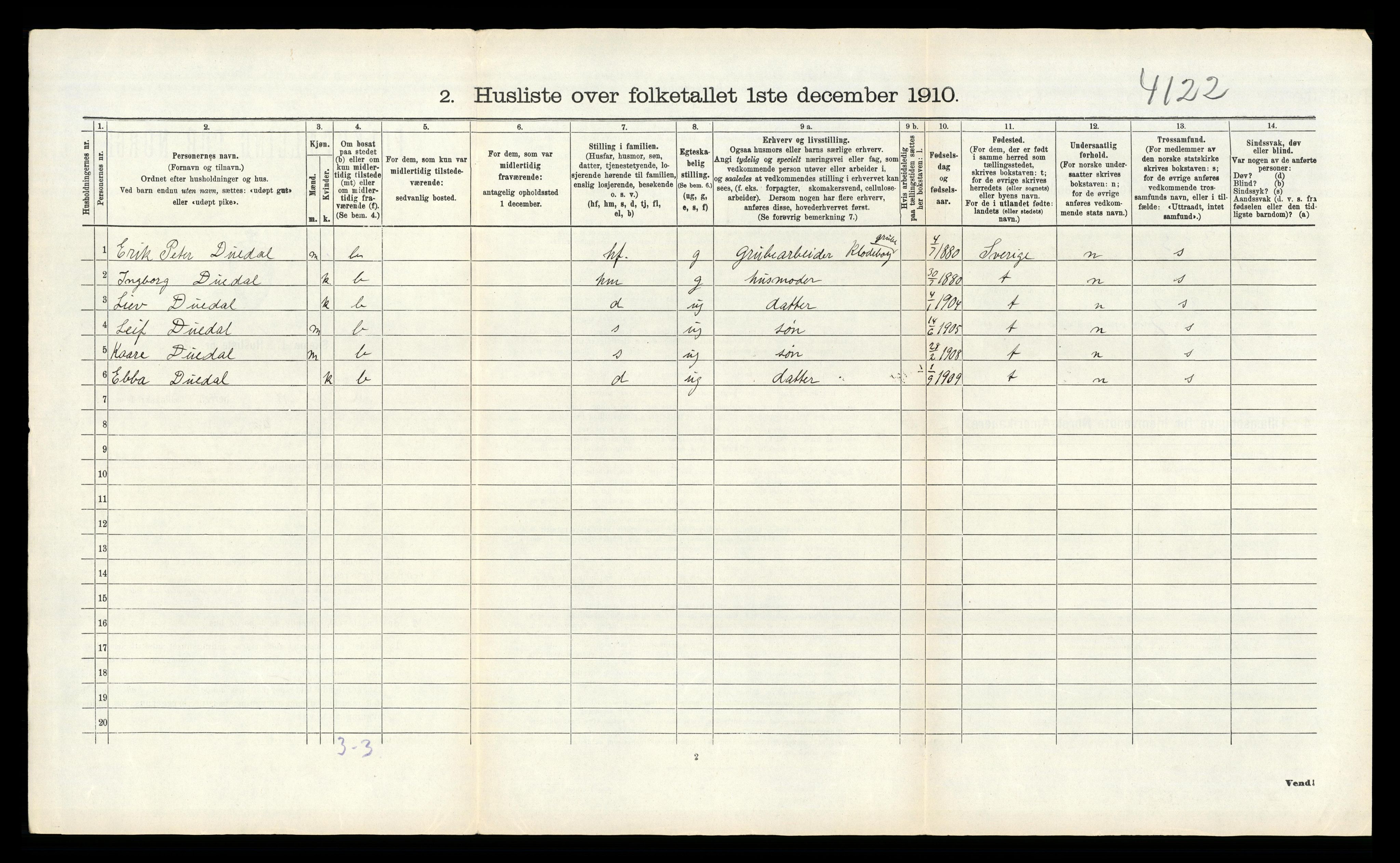 RA, 1910 census for Øyestad, 1910, p. 1621