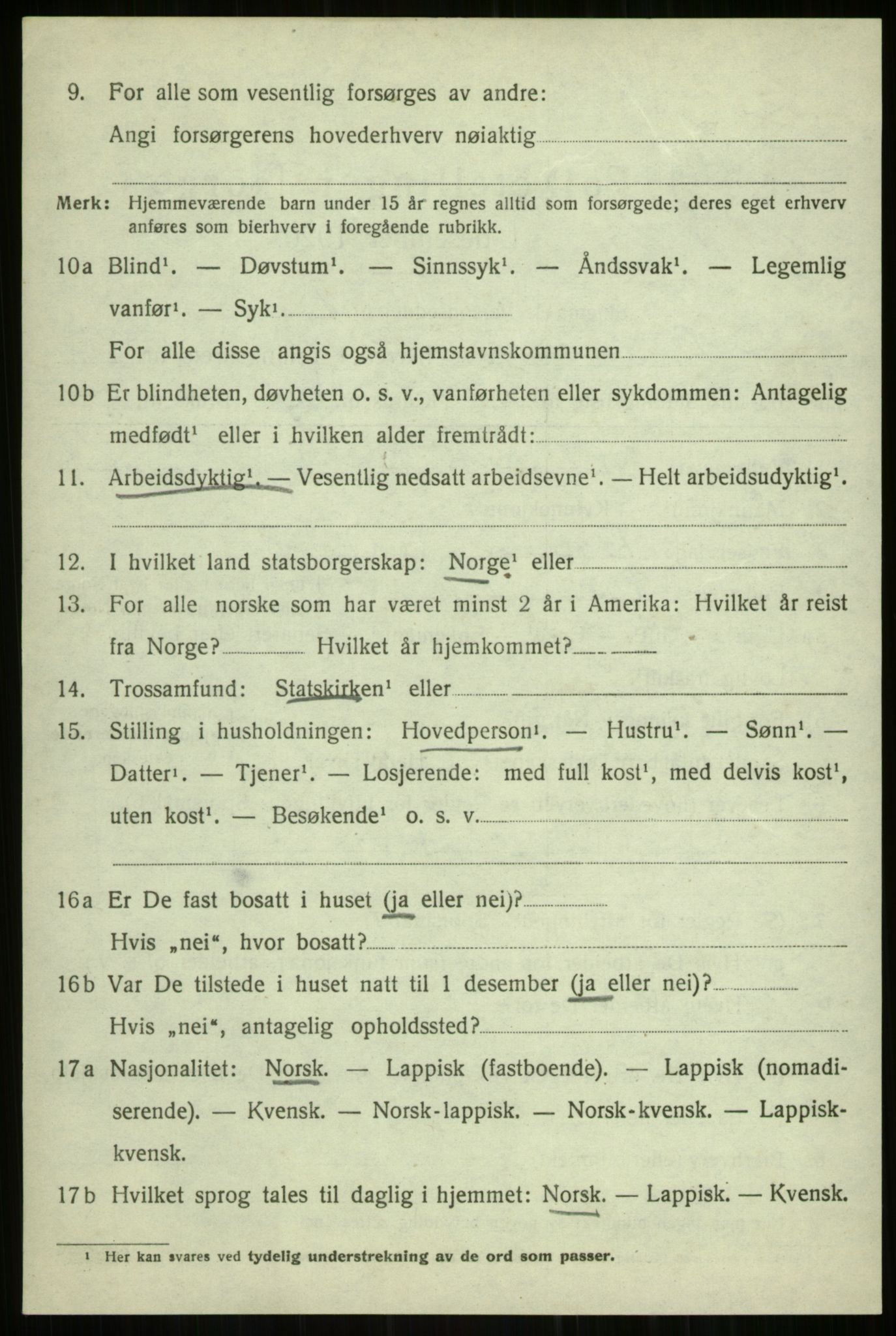 SATØ, 1920 census for Balsfjord, 1920, p. 4463