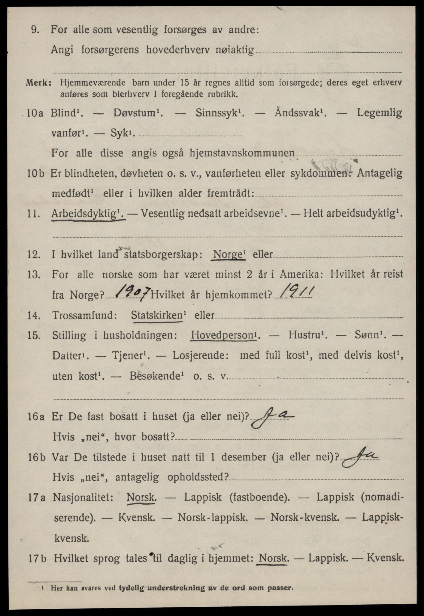 SAT, 1920 census for Leinstrand, 1920, p. 2284