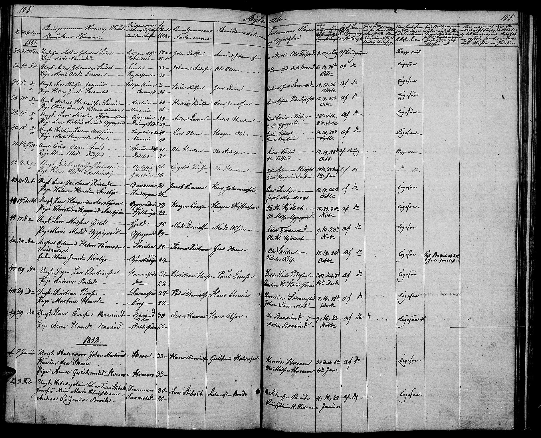 Østre Toten prestekontor, SAH/PREST-104/H/Ha/Hab/L0003: Parish register (copy) no. 3, 1848-1857, p. 155