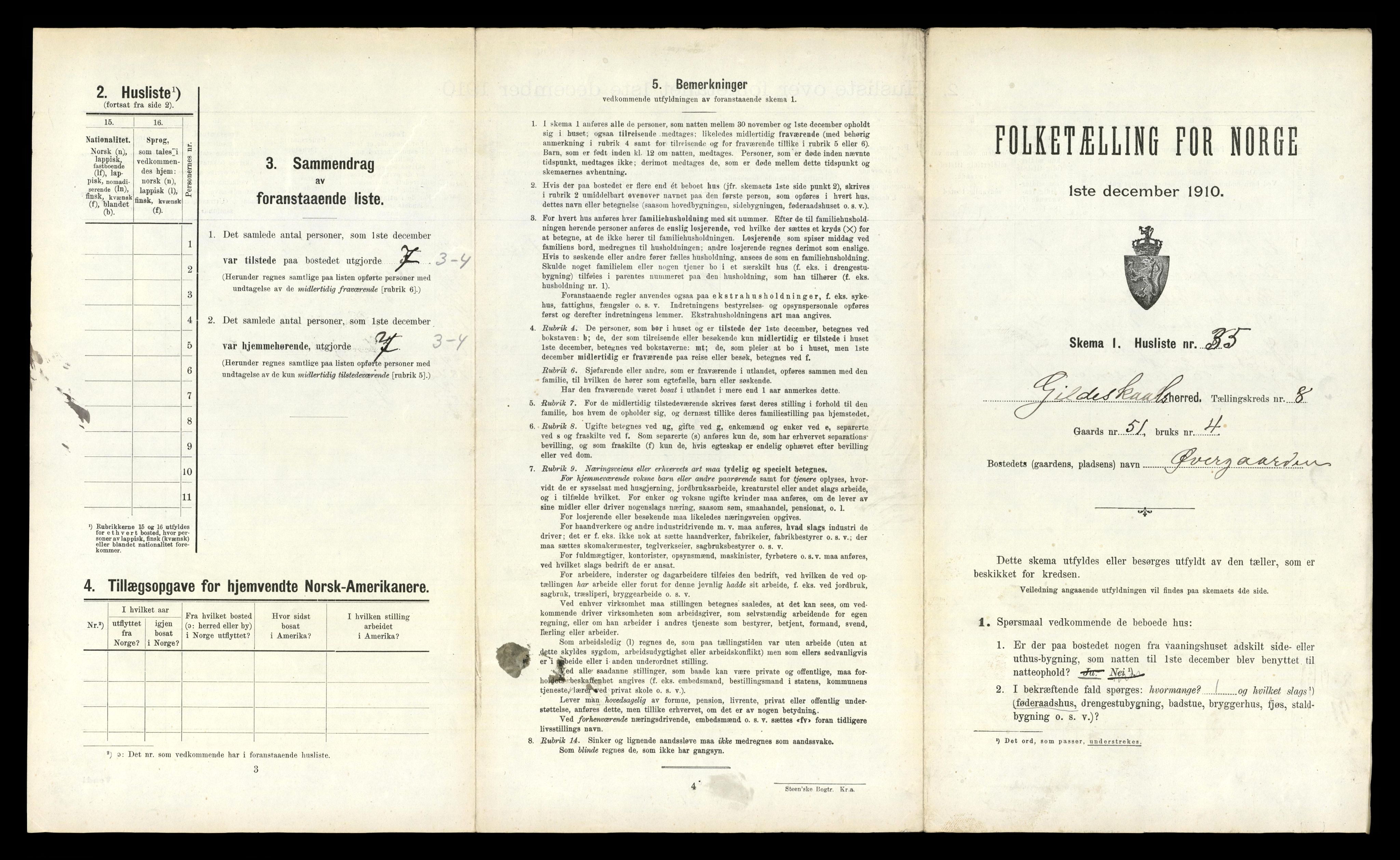 RA, 1910 census for Gildeskål, 1910, p. 865