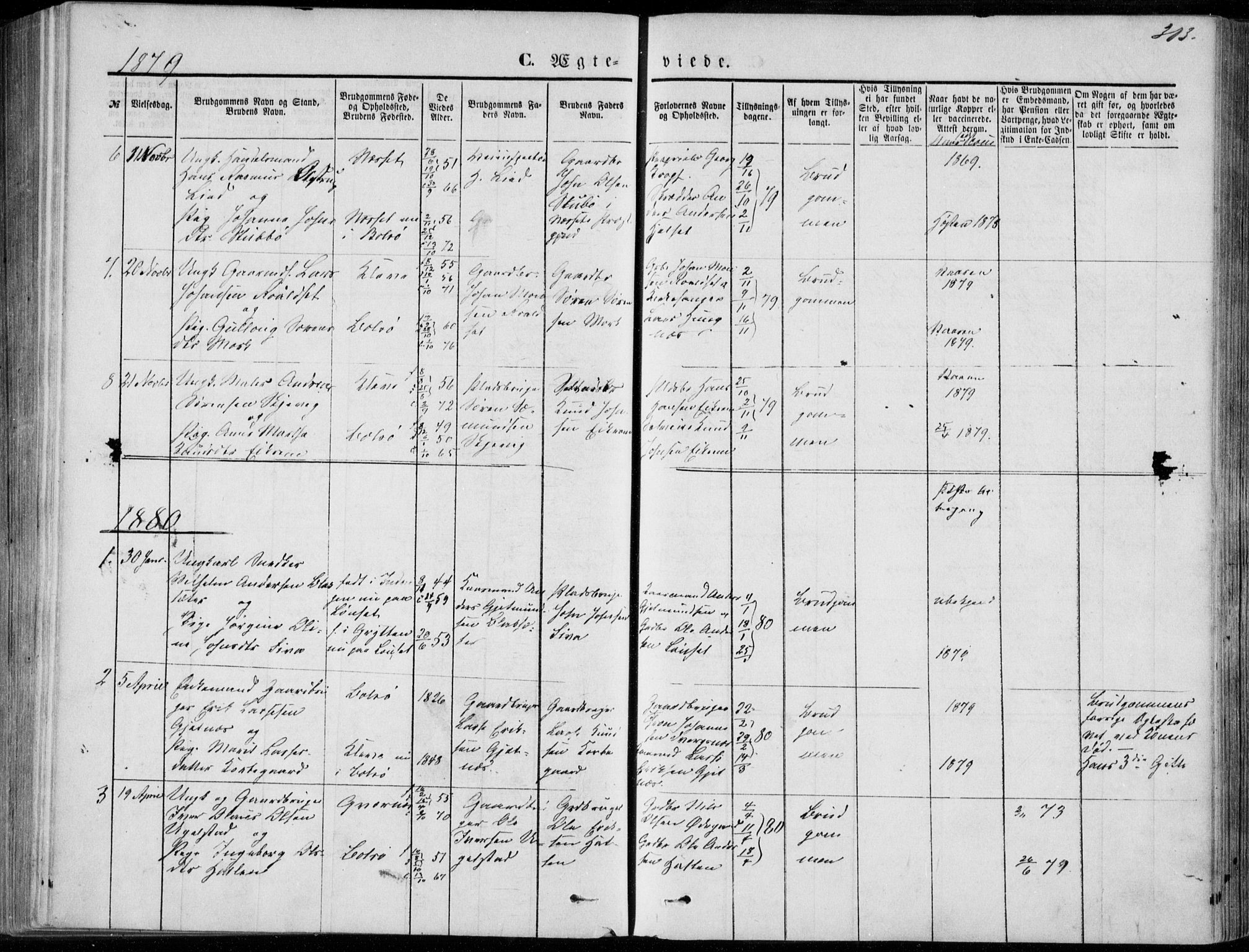 Ministerialprotokoller, klokkerbøker og fødselsregistre - Møre og Romsdal, SAT/A-1454/555/L0655: Parish register (official) no. 555A05, 1869-1886, p. 313