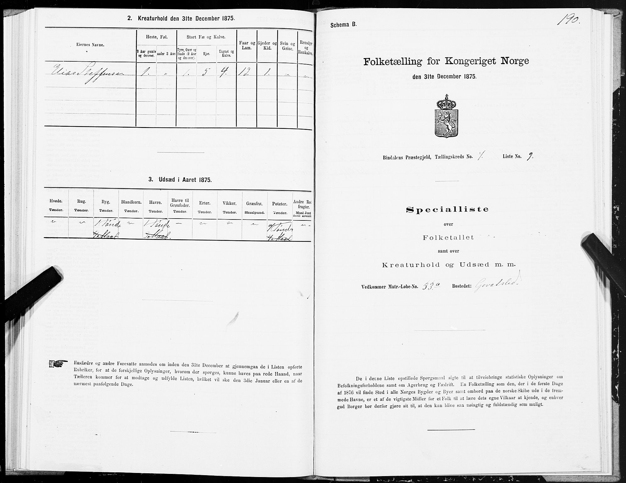 SAT, 1875 census for 1811P Bindal, 1875, p. 2190