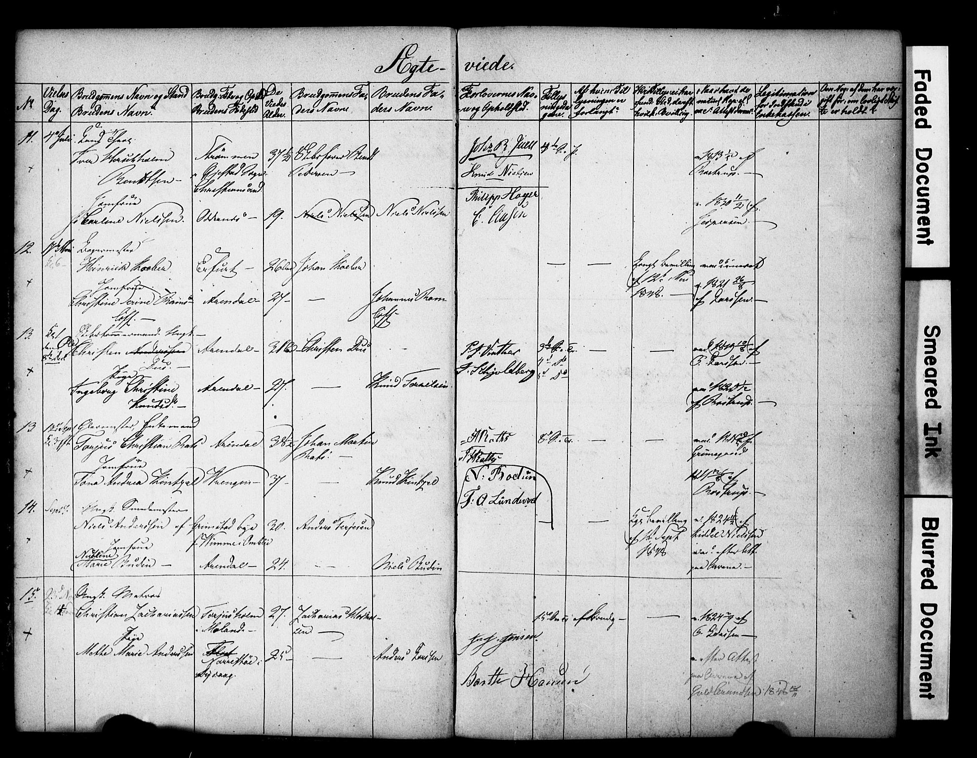 Arendal sokneprestkontor, Trefoldighet, AV/SAK-1111-0040/F/Fe/L0002: Banns register no. A VI 2, 1847-1871