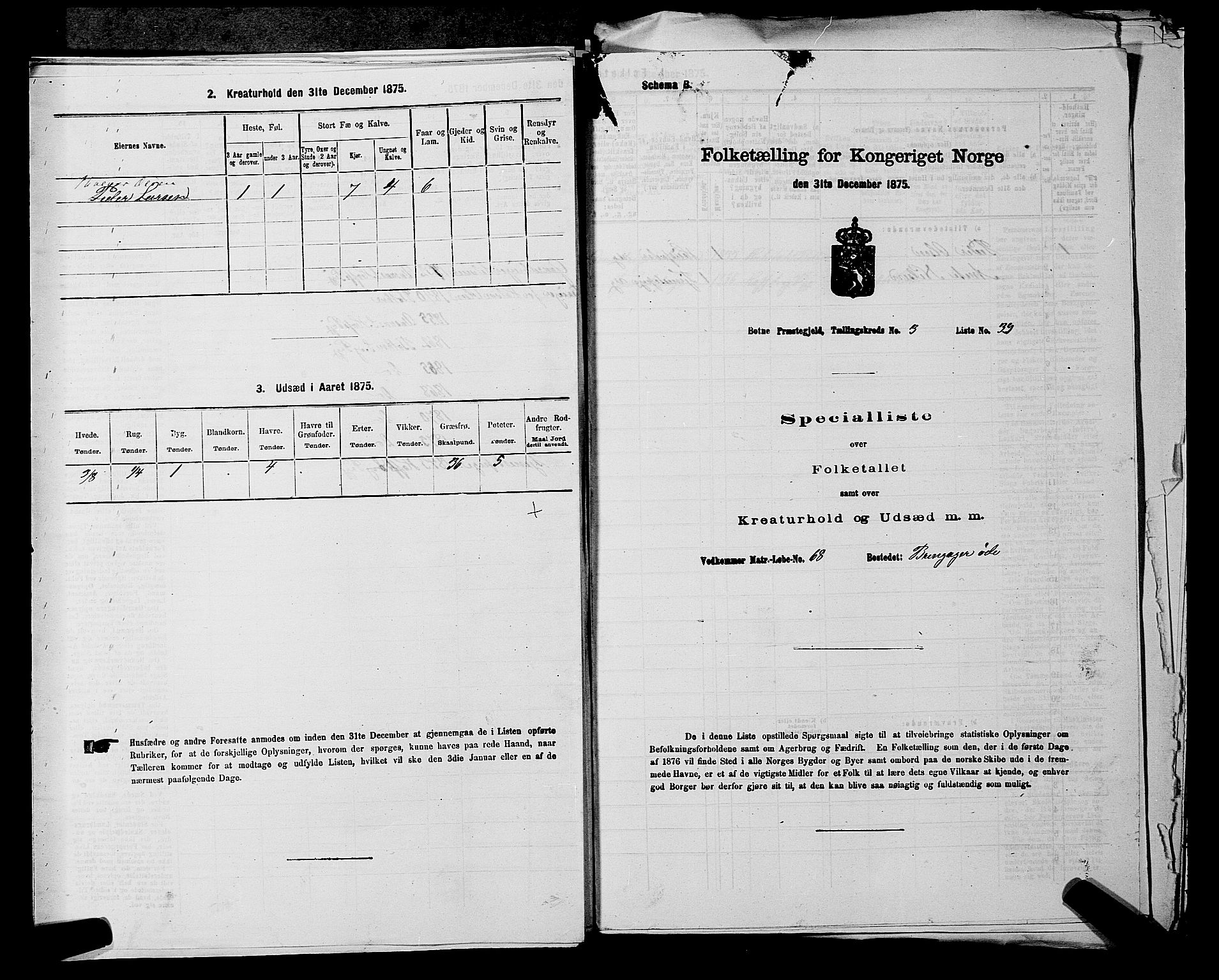 SAKO, 1875 census for 0715P Botne, 1875, p. 306