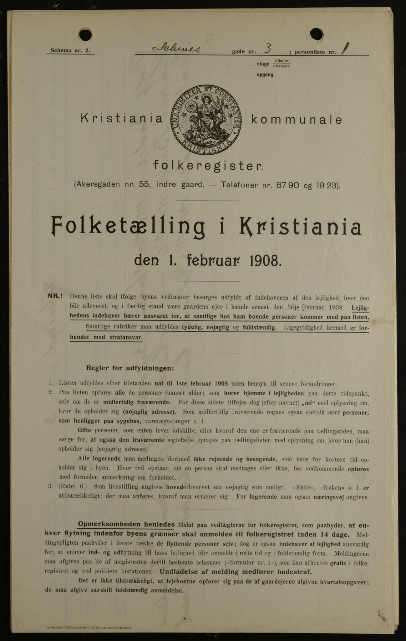 OBA, Municipal Census 1908 for Kristiania, 1908, p. 80726