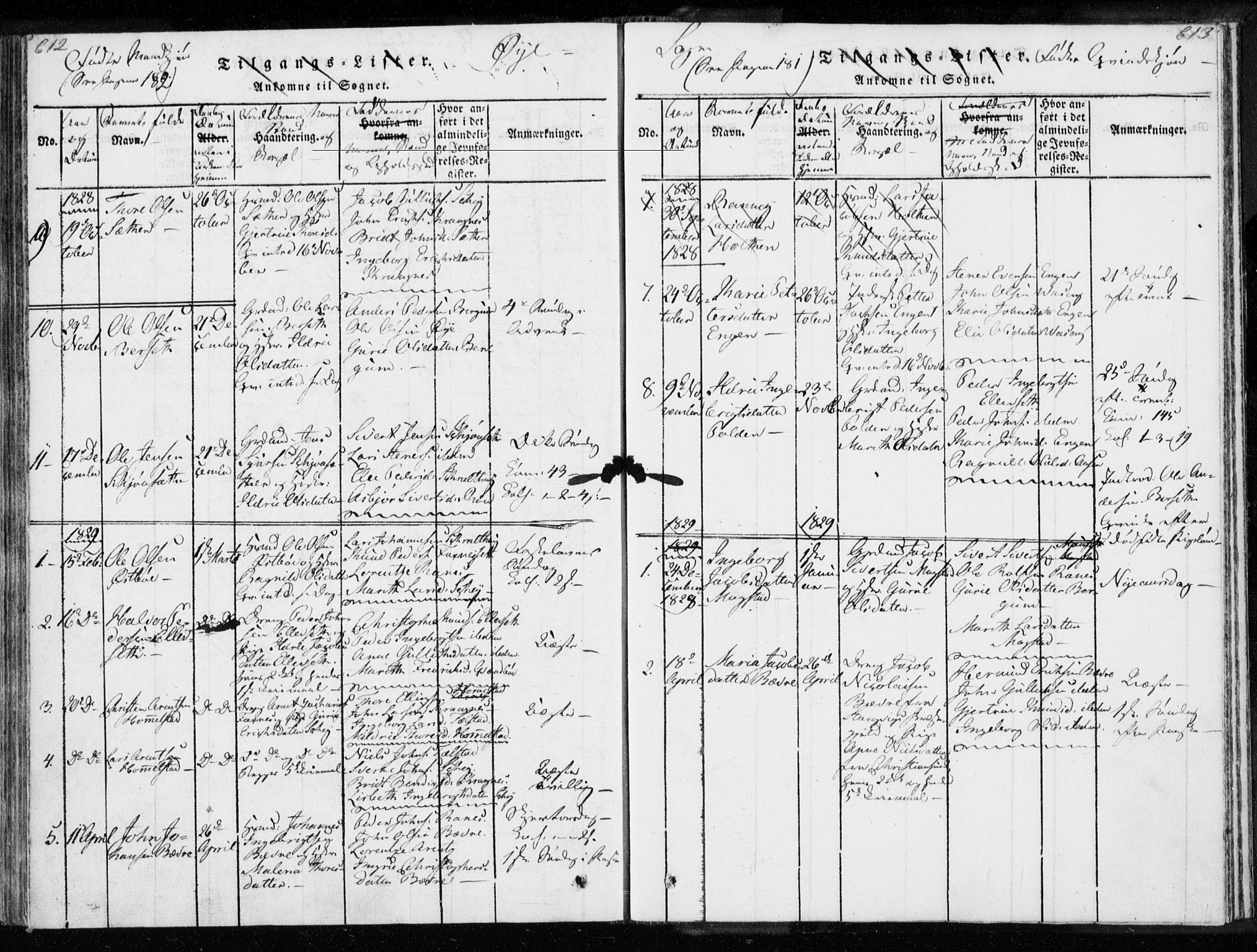 Ministerialprotokoller, klokkerbøker og fødselsregistre - Møre og Romsdal, SAT/A-1454/595/L1041: Parish register (official) no. 595A03, 1819-1829, p. 612-613