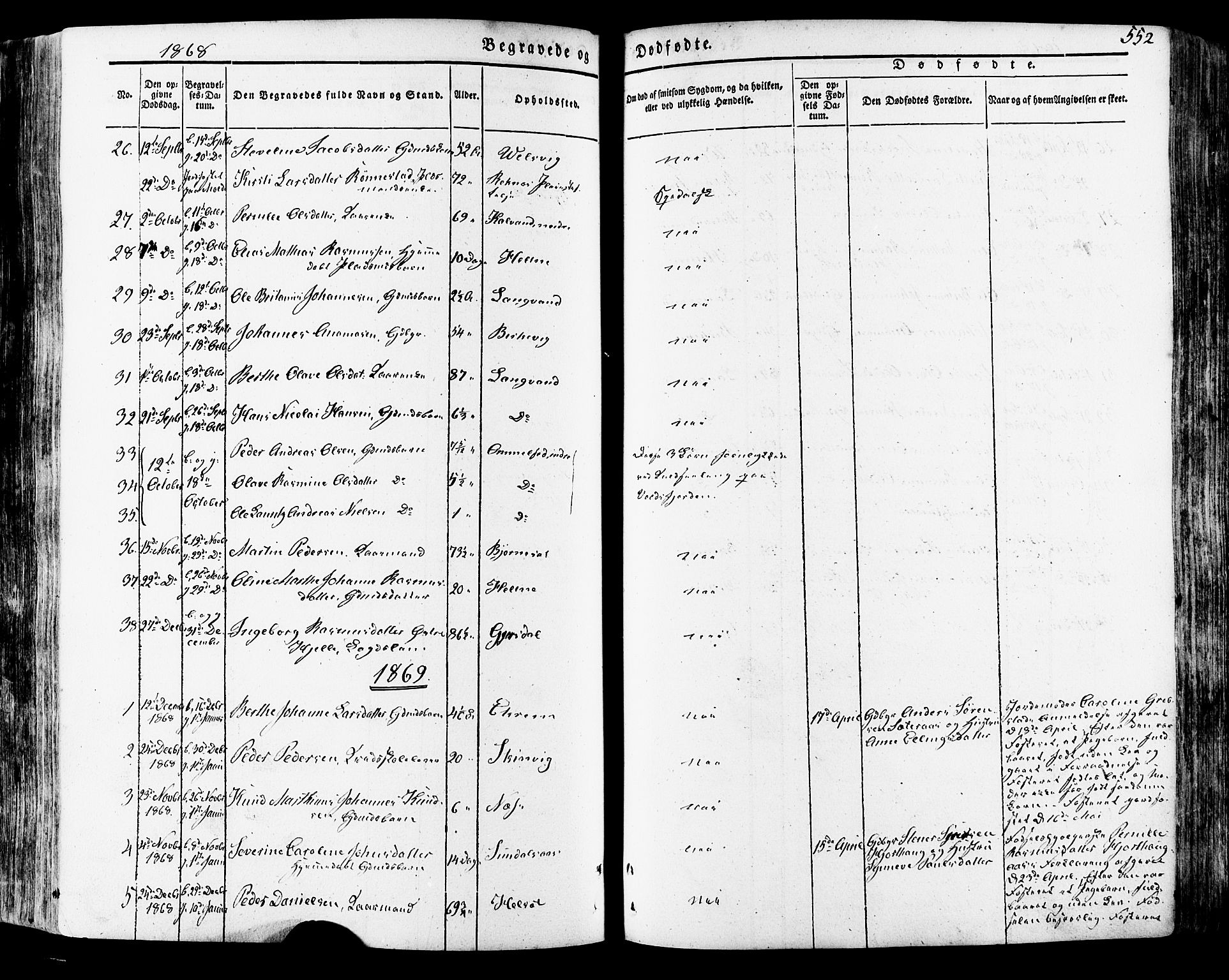 Ministerialprotokoller, klokkerbøker og fødselsregistre - Møre og Romsdal, SAT/A-1454/511/L0140: Parish register (official) no. 511A07, 1851-1878, p. 552