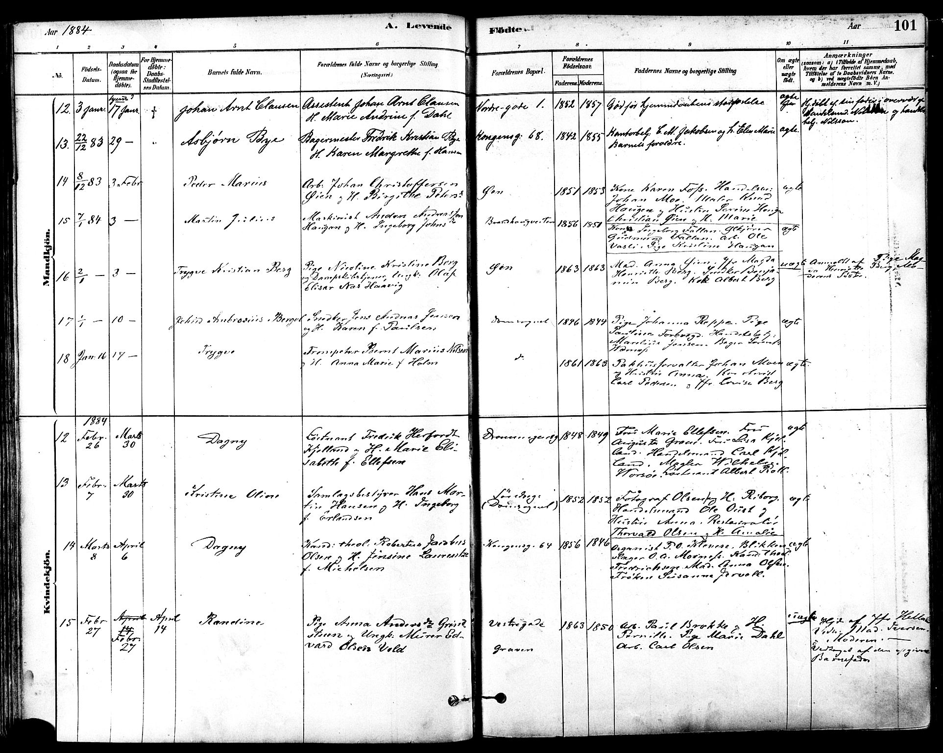 Ministerialprotokoller, klokkerbøker og fødselsregistre - Sør-Trøndelag, SAT/A-1456/601/L0057: Parish register (official) no. 601A25, 1877-1891, p. 101