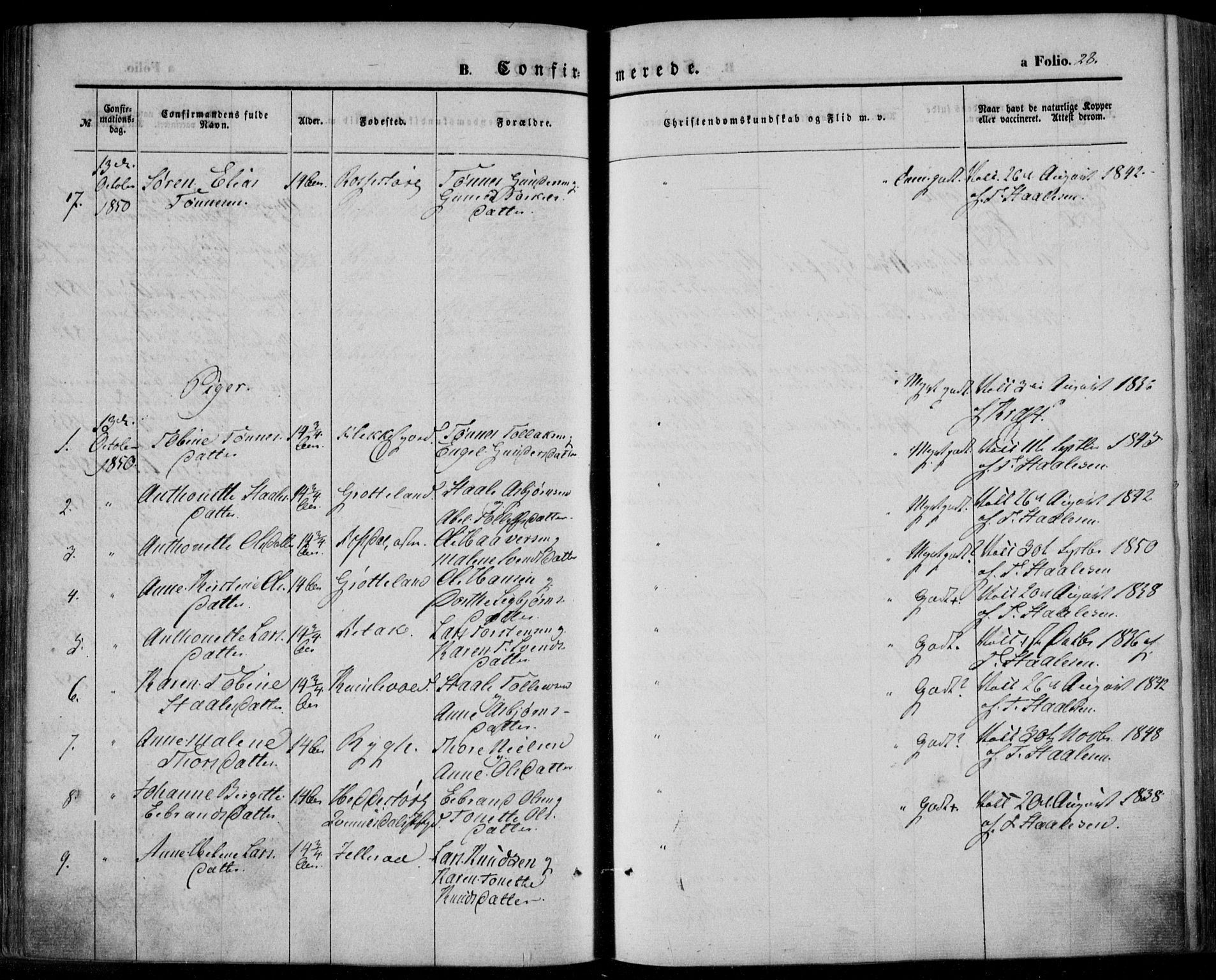 Bakke sokneprestkontor, AV/SAK-1111-0002/F/Fa/Faa/L0005: Parish register (official) no. A 5, 1847-1855, p. 28