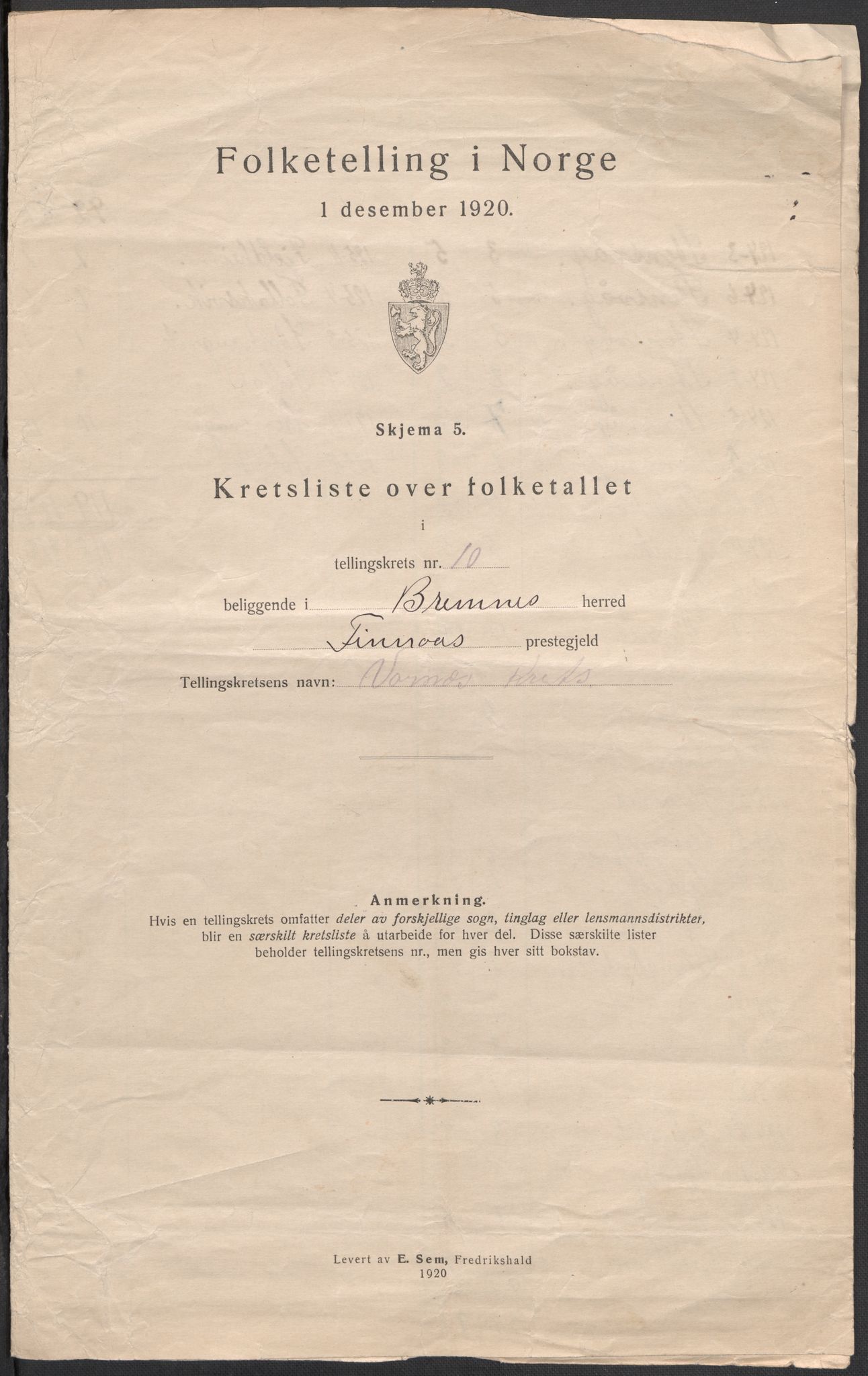 SAB, 1920 census for Bremnes, 1920, p. 32