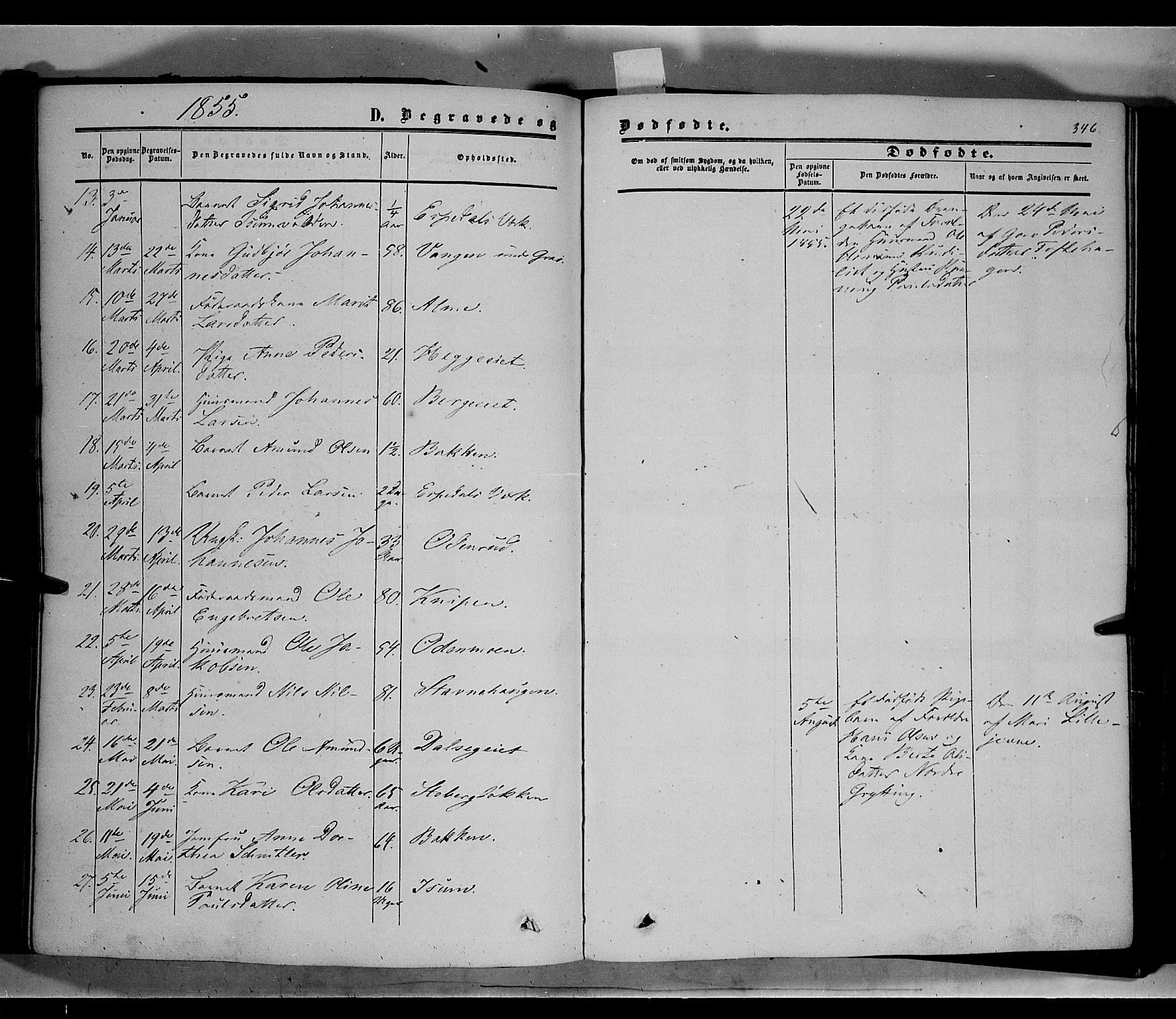 Sør-Fron prestekontor, AV/SAH-PREST-010/H/Ha/Haa/L0001: Parish register (official) no. 1, 1849-1863, p. 346