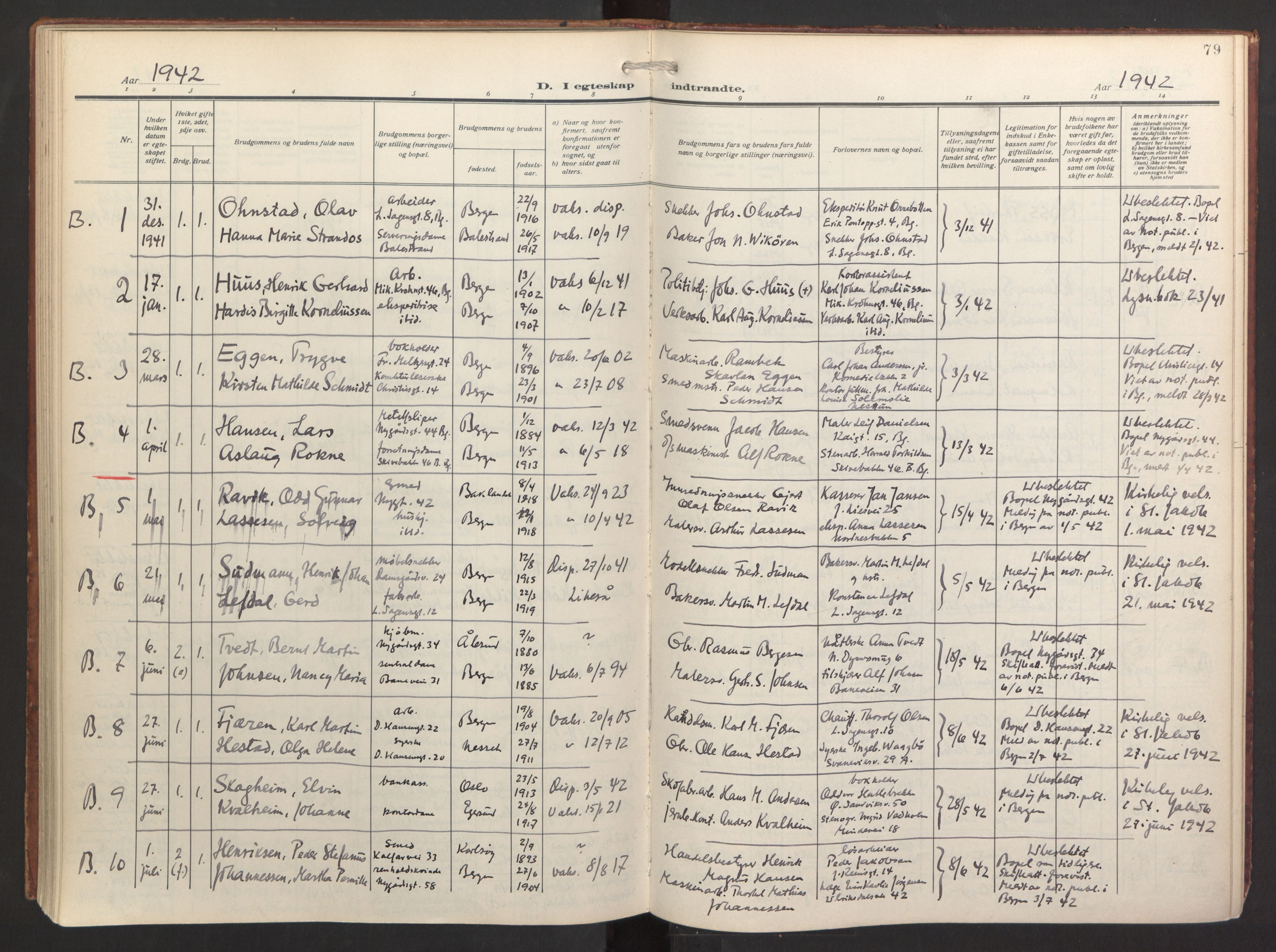 St. Jacob sokneprestembete, AV/SAB-A-78001/H/Haa/L0005: Parish register (official) no. C 1, 1917-1951, p. 79