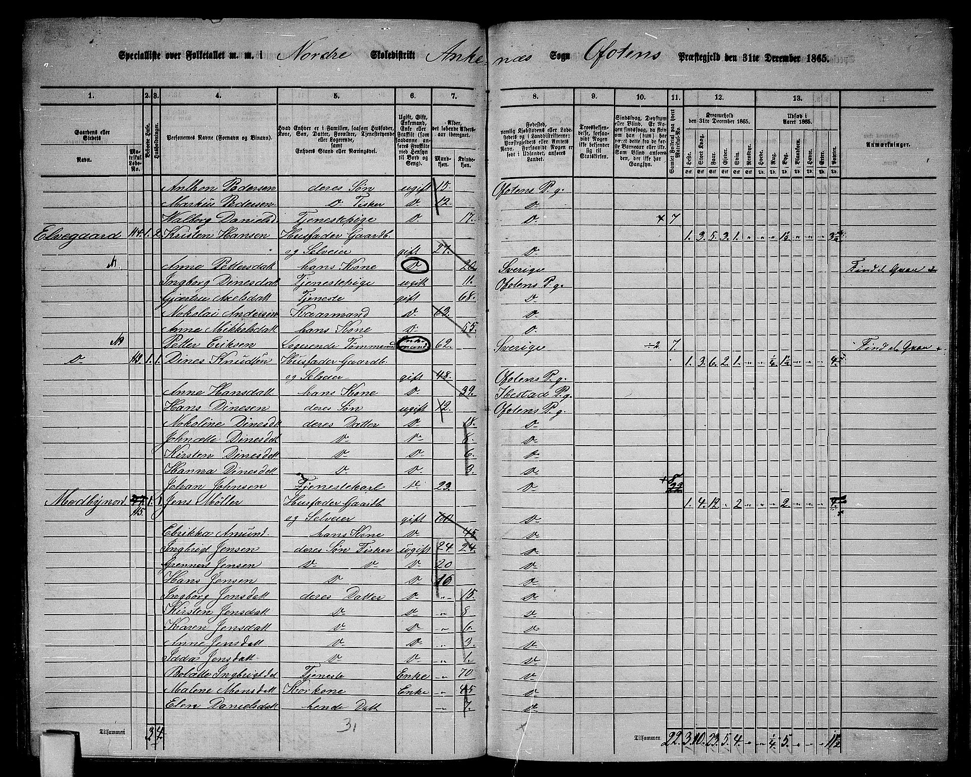 RA, 1865 census for Ofoten, 1865, p. 116