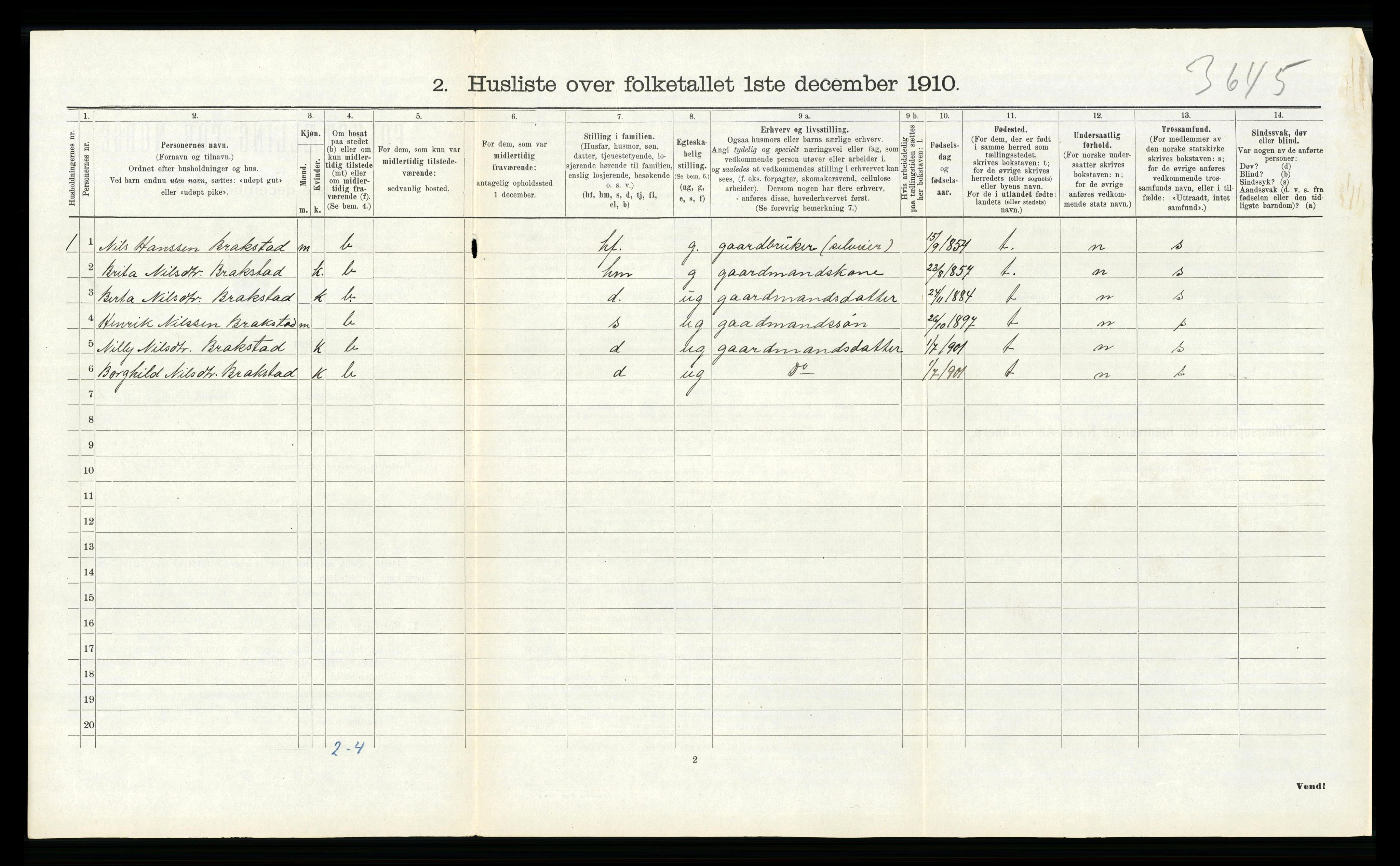 RA, 1910 census for Alversund, 1910, p. 153