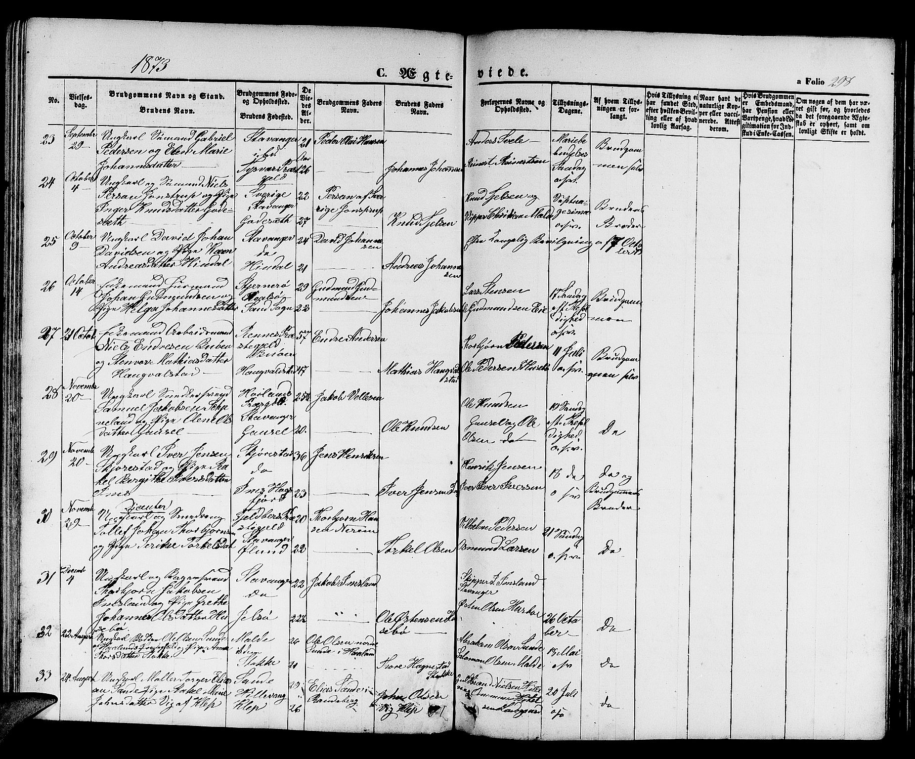 Hetland sokneprestkontor, SAST/A-101826/30/30BB/L0003: Parish register (copy) no. B 3, 1863-1877, p. 298