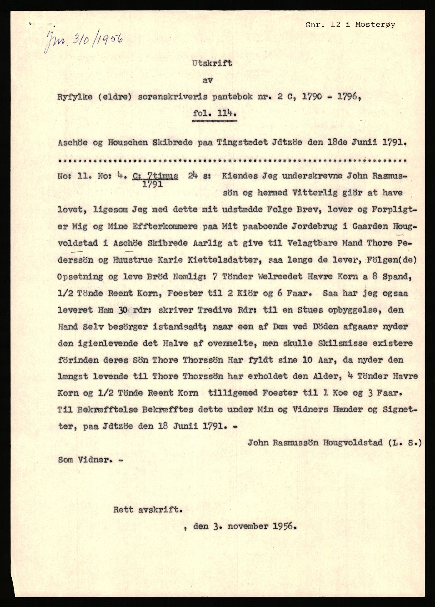 Statsarkivet i Stavanger, AV/SAST-A-101971/03/Y/Yj/L0038: Avskrifter sortert etter gårdsnavn: Hodne - Holte, 1750-1930, p. 355