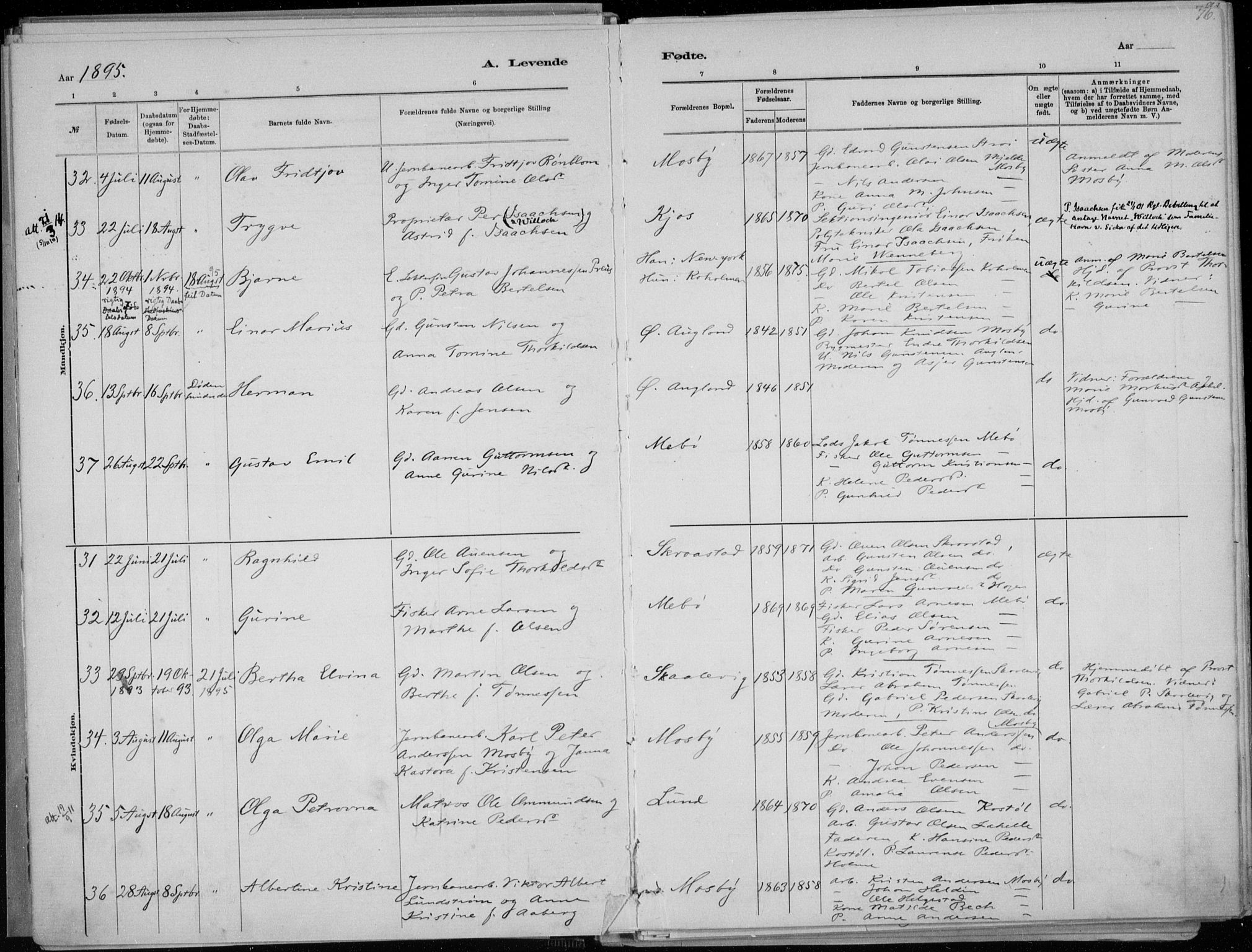 Oddernes sokneprestkontor, AV/SAK-1111-0033/F/Fa/Faa/L0009: Parish register (official) no. A 9, 1884-1896, p. 76