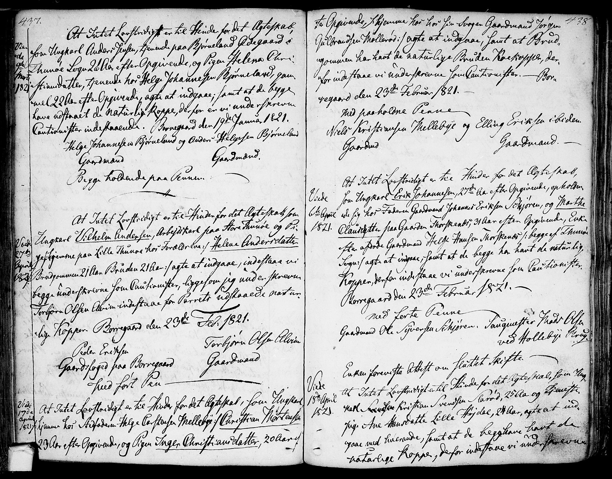 Tune prestekontor Kirkebøker, AV/SAO-A-2007/F/Fa/L0004: Parish register (official) no. 4, 1797-1815, p. 437-438