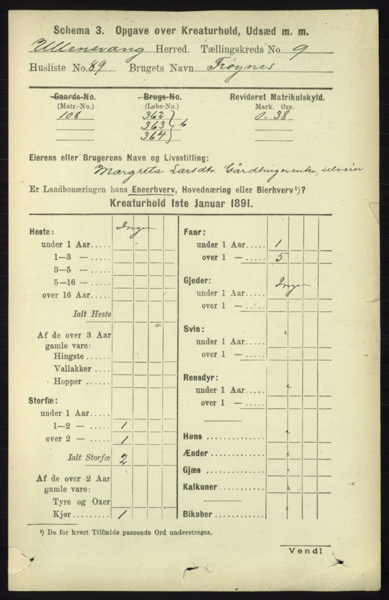 RA, 1891 census for 1230 Ullensvang, 1891, p. 7759