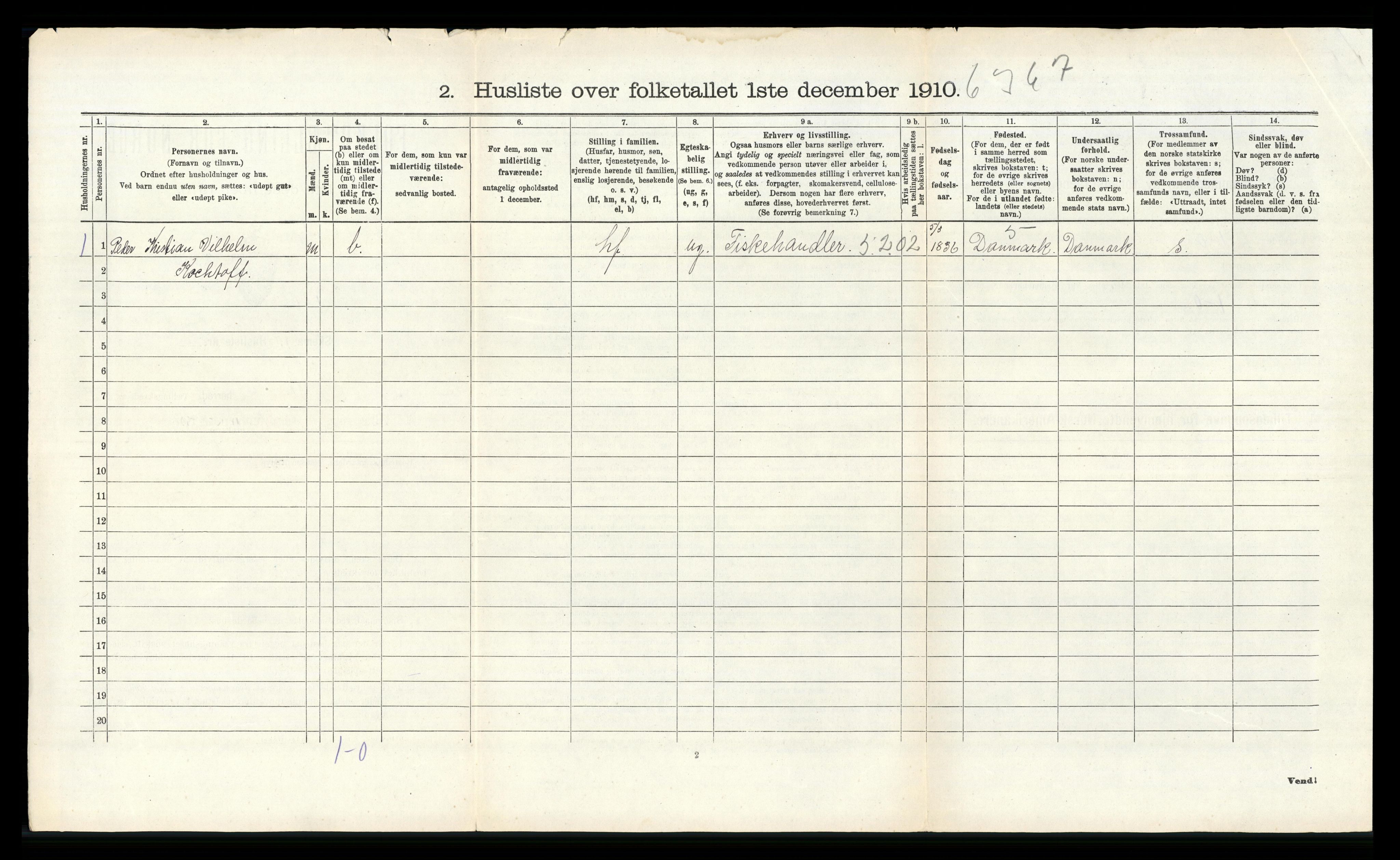 RA, 1910 census for Fjære, 1910, p. 1832