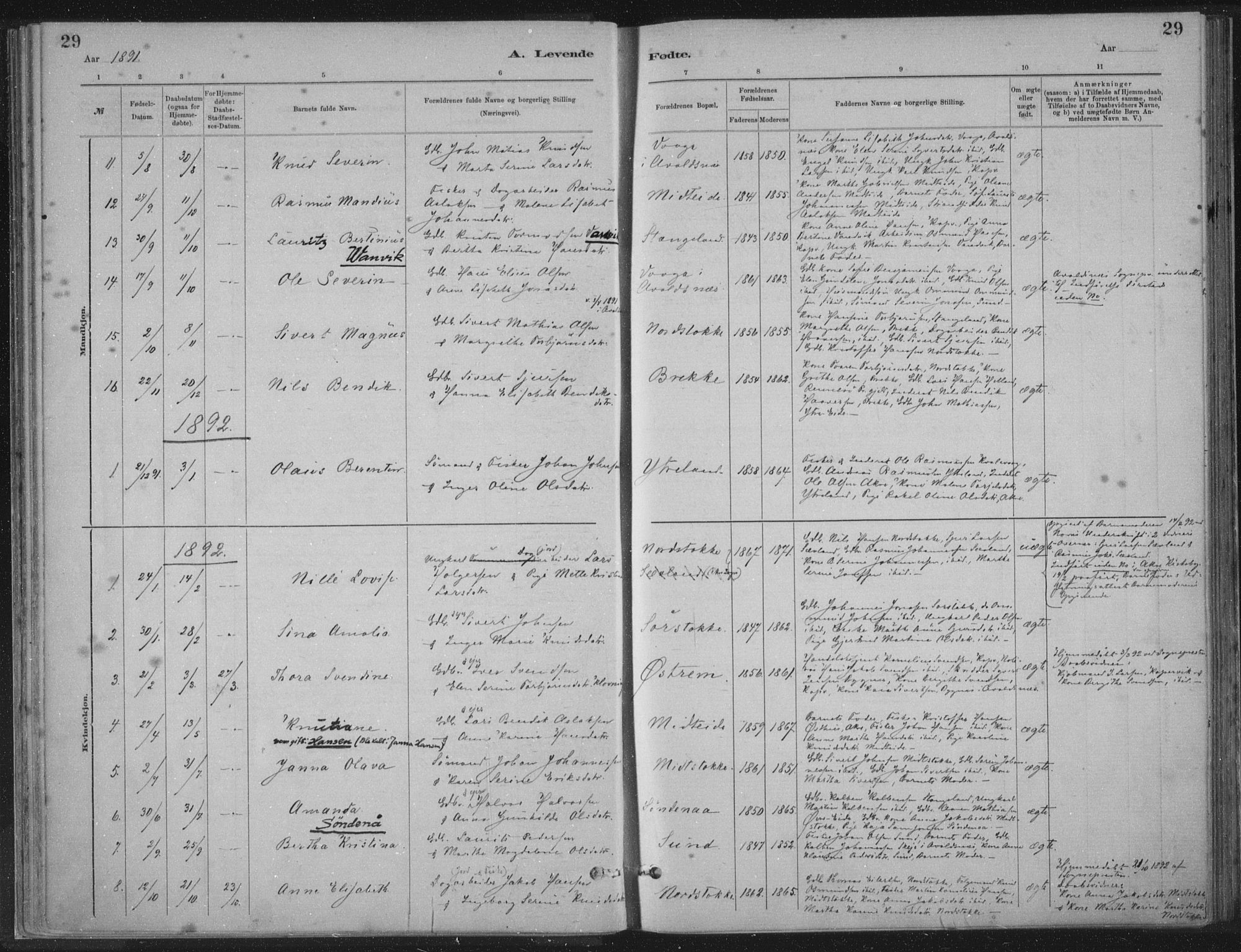 Kopervik sokneprestkontor, SAST/A-101850/H/Ha/Haa/L0002: Parish register (official) no. A 2, 1880-1912, p. 29