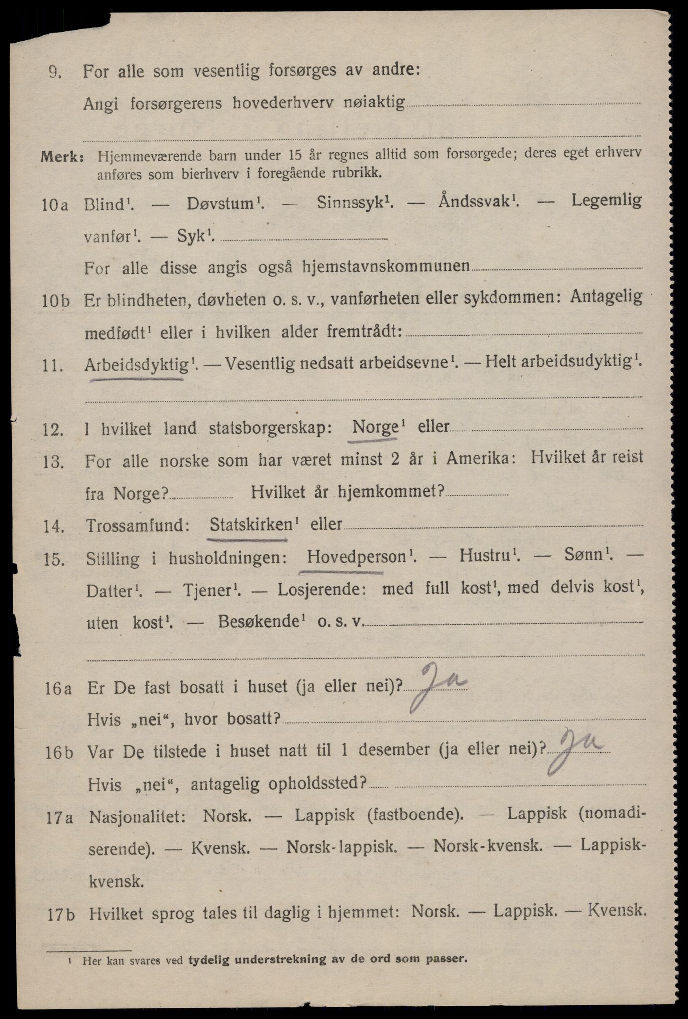 SAT, 1920 census for Værøy, 1920, p. 2228