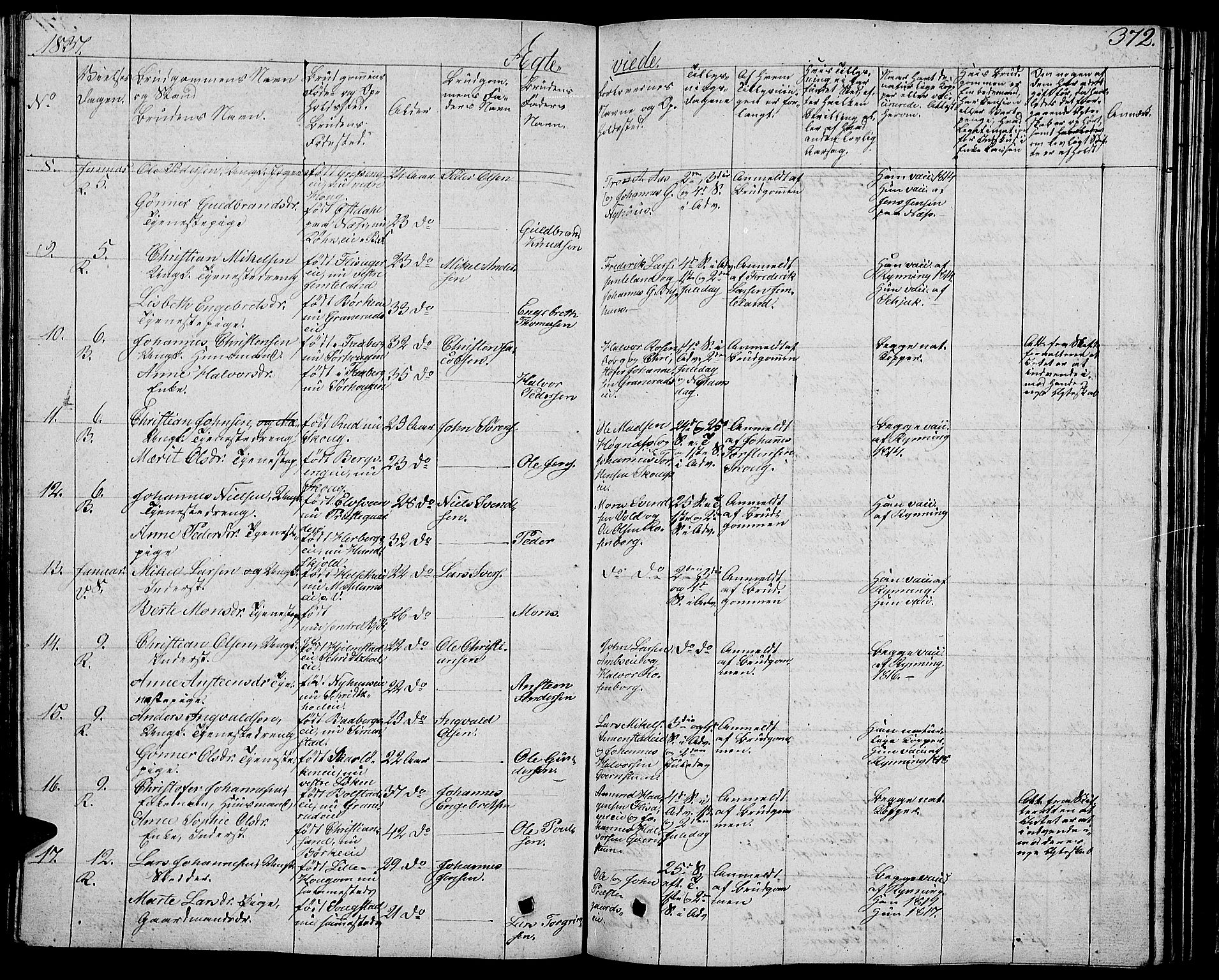 Ringsaker prestekontor, AV/SAH-PREST-014/L/La/L0004: Parish register (copy) no. 4, 1827-1838, p. 372