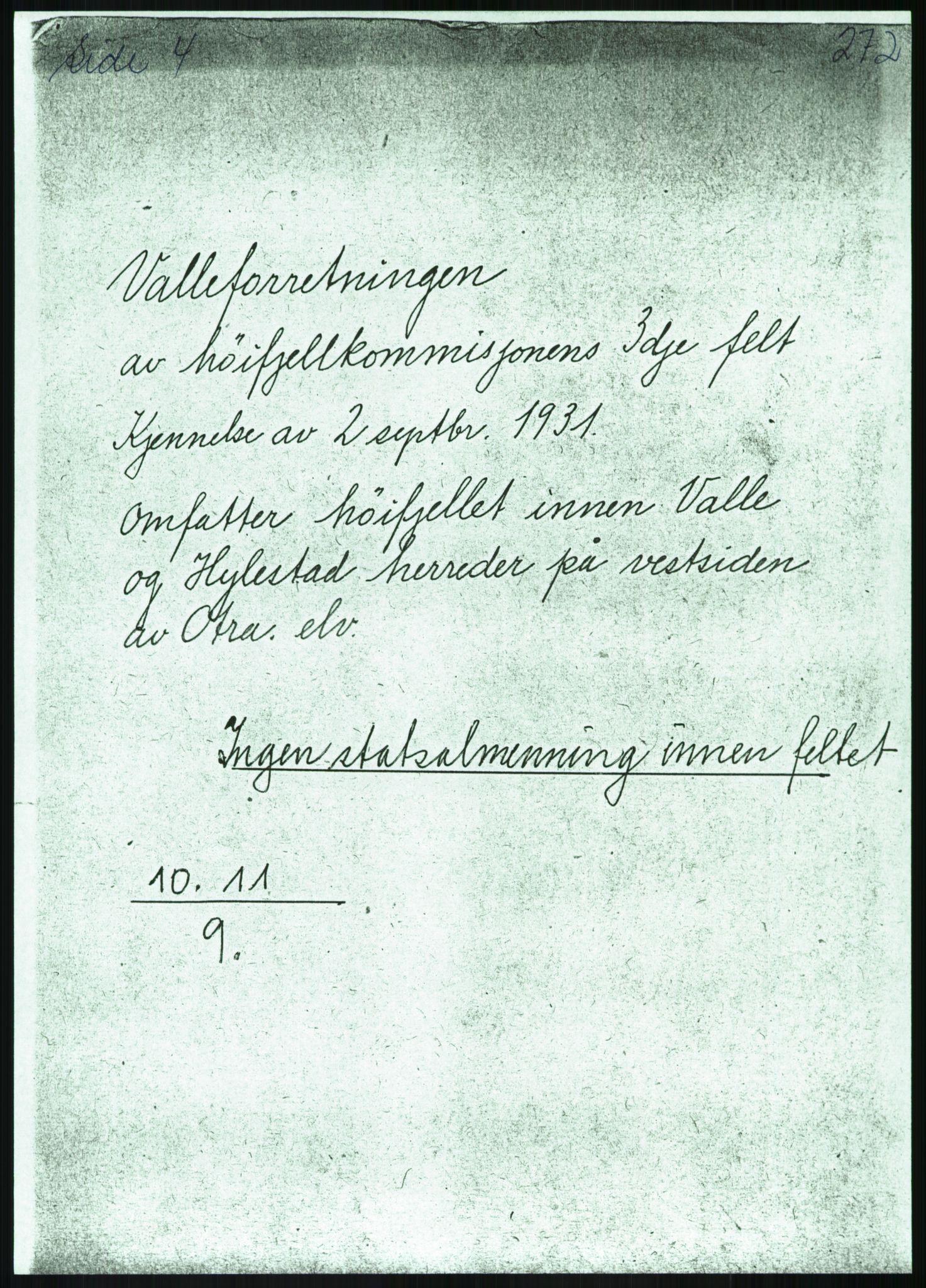 Direktoratet for statens skoger, AV/RA-S-1600/2/E/Eg/L0002: Arkivliste for 10.11-serien. Akershus til Sør-Trøndelag fylke. Mappenr. 1 - 925, 1957-1992, p. 336