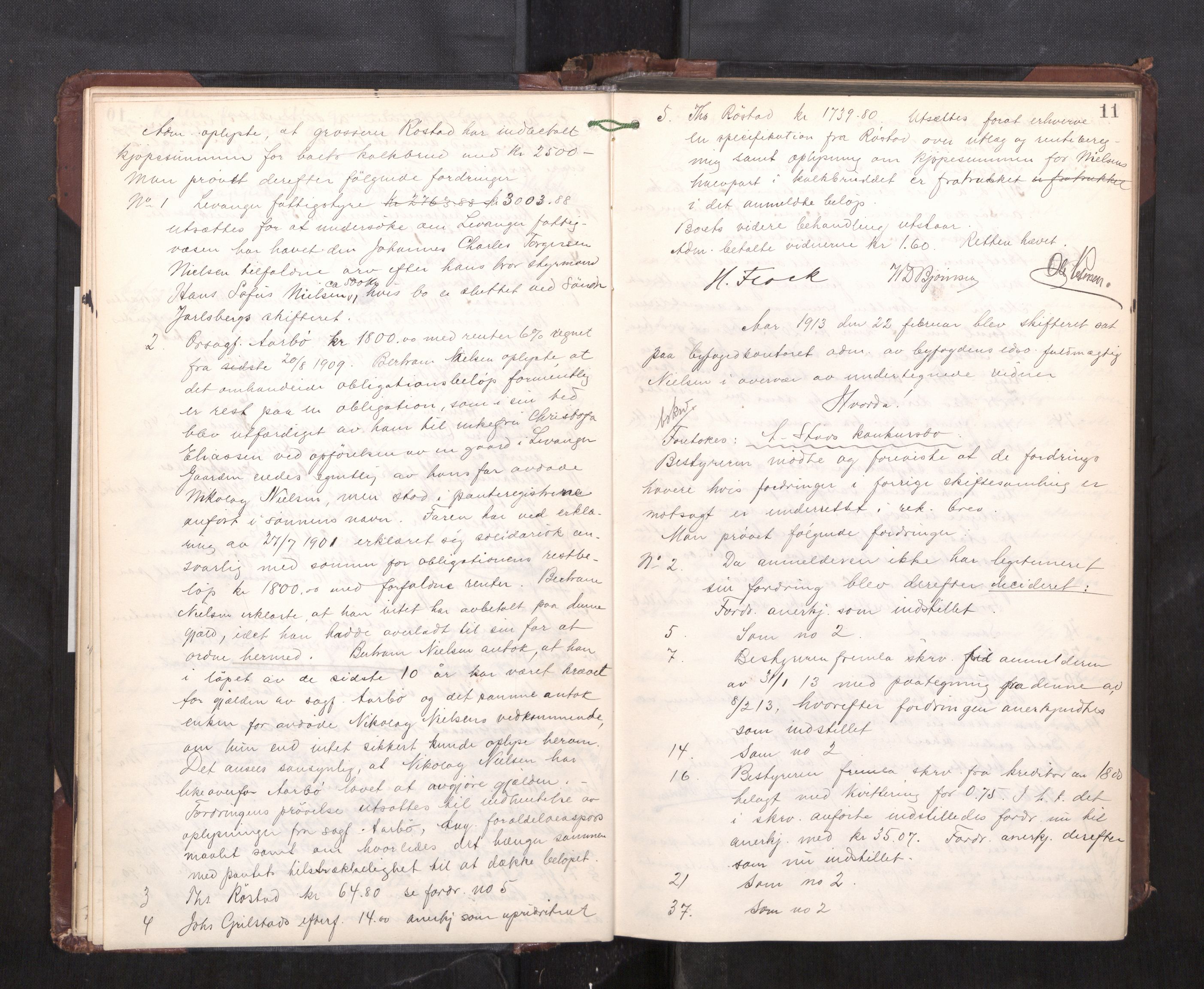 Trondheim byfogd, AV/SAT-A-0003/1/3/3C/L0028: Skifteregistreringsprotokoll - 17/1-29/1. (u/ register), 1913-1917, p. 11