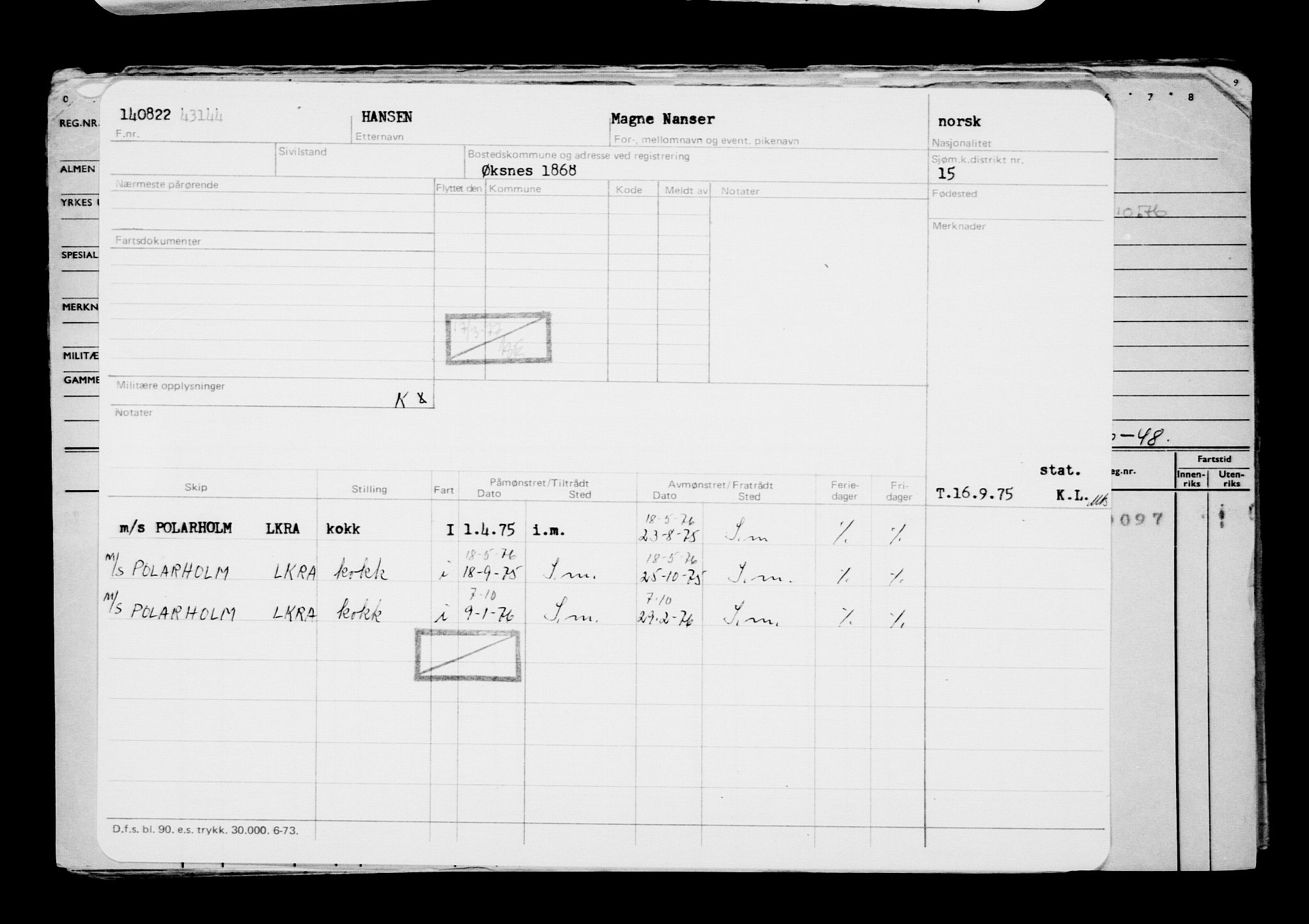 Direktoratet for sjømenn, AV/RA-S-3545/G/Gb/L0209: Hovedkort, 1922, p. 571