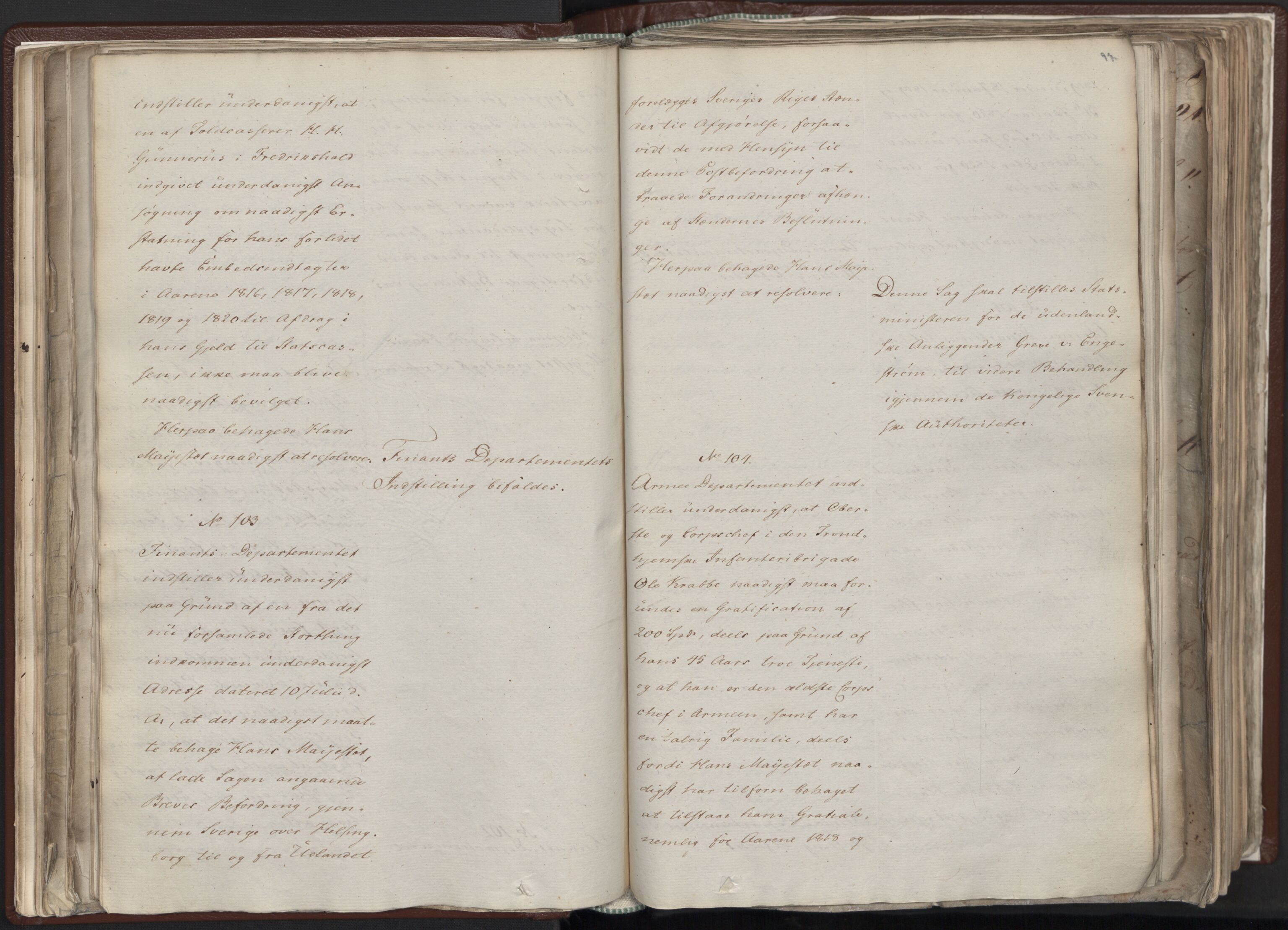 Statsrådssekretariatet, AV/RA-S-1001/A/Ab/L0012: Kgl. res. nr. 5679-6008 II, 1821, p. 96b-97a
