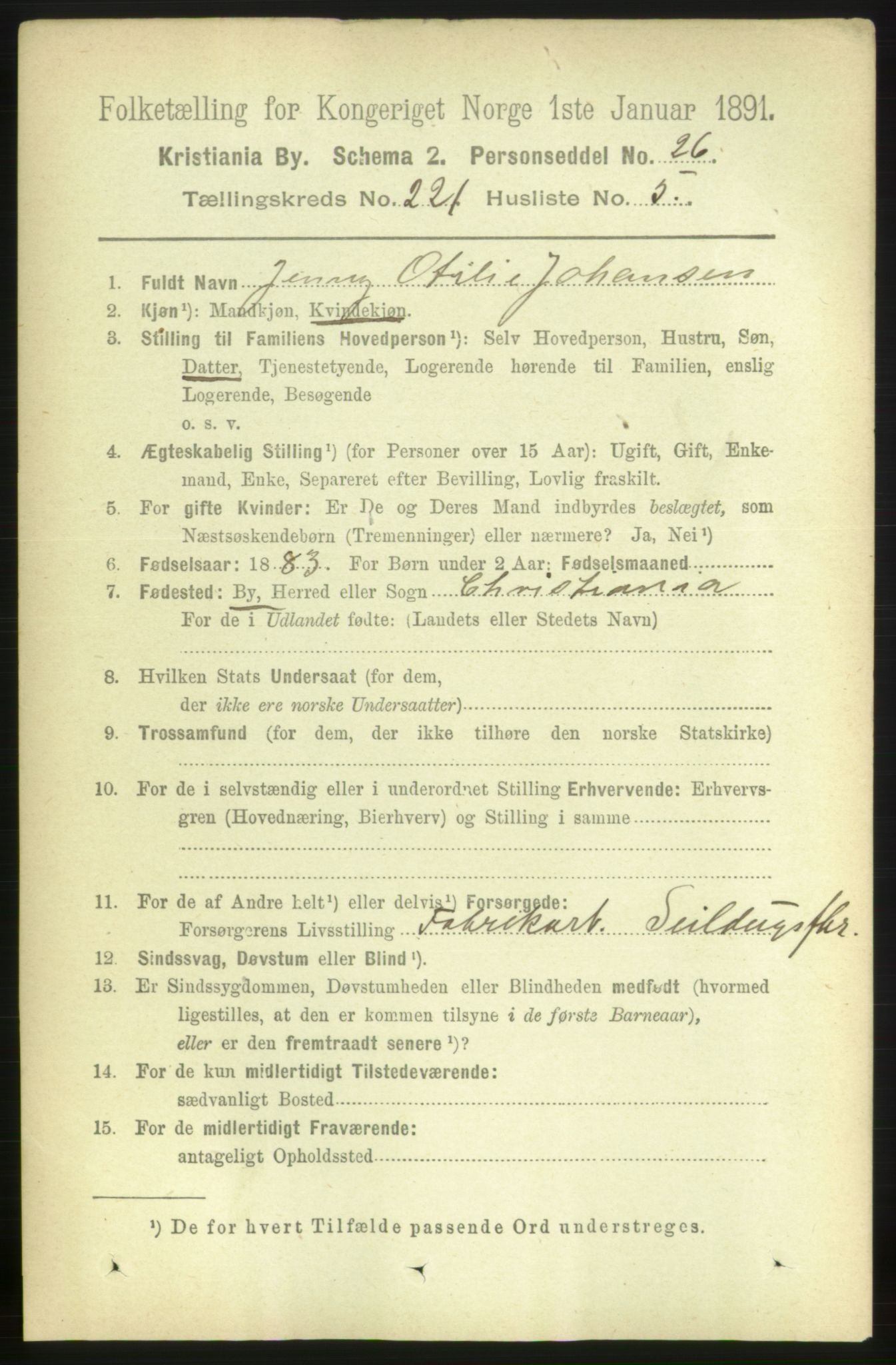 RA, 1891 census for 0301 Kristiania, 1891, p. 132144