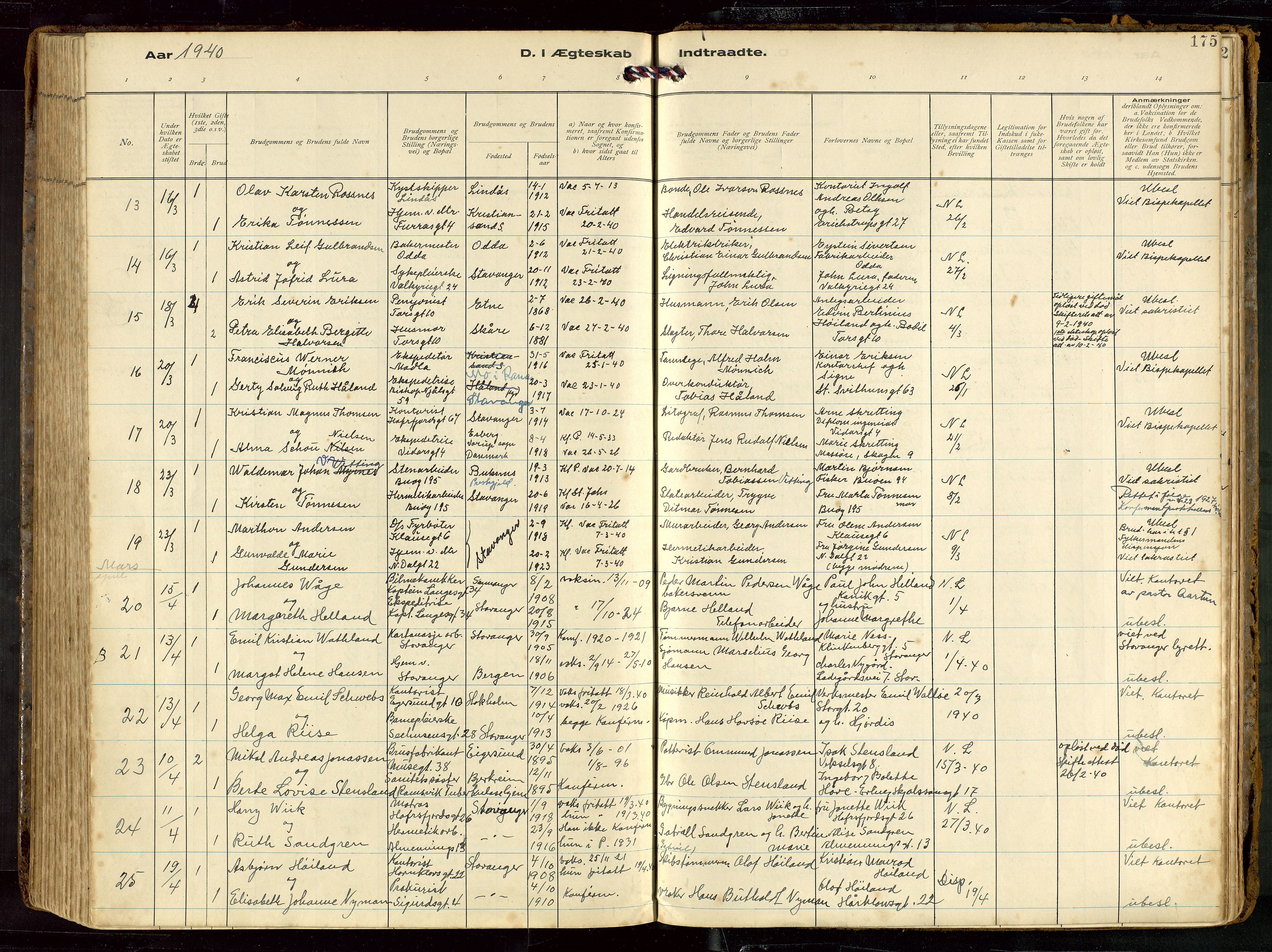 St. Petri sokneprestkontor, AV/SAST-A-101813/002/D/L0002: Parish register (official) no. A 27, 1921-1942, p. 175