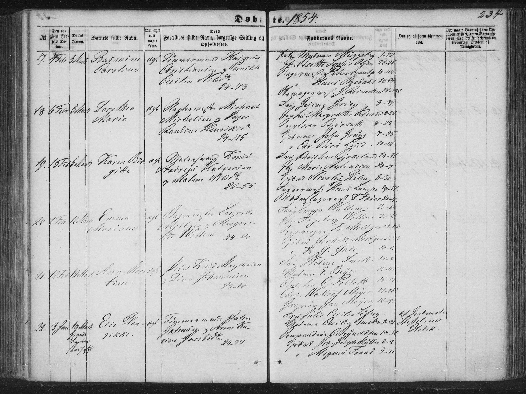 Korskirken sokneprestembete, AV/SAB-A-76101/H/Haa/L0017: Parish register (official) no. B 3, 1851-1857, p. 234