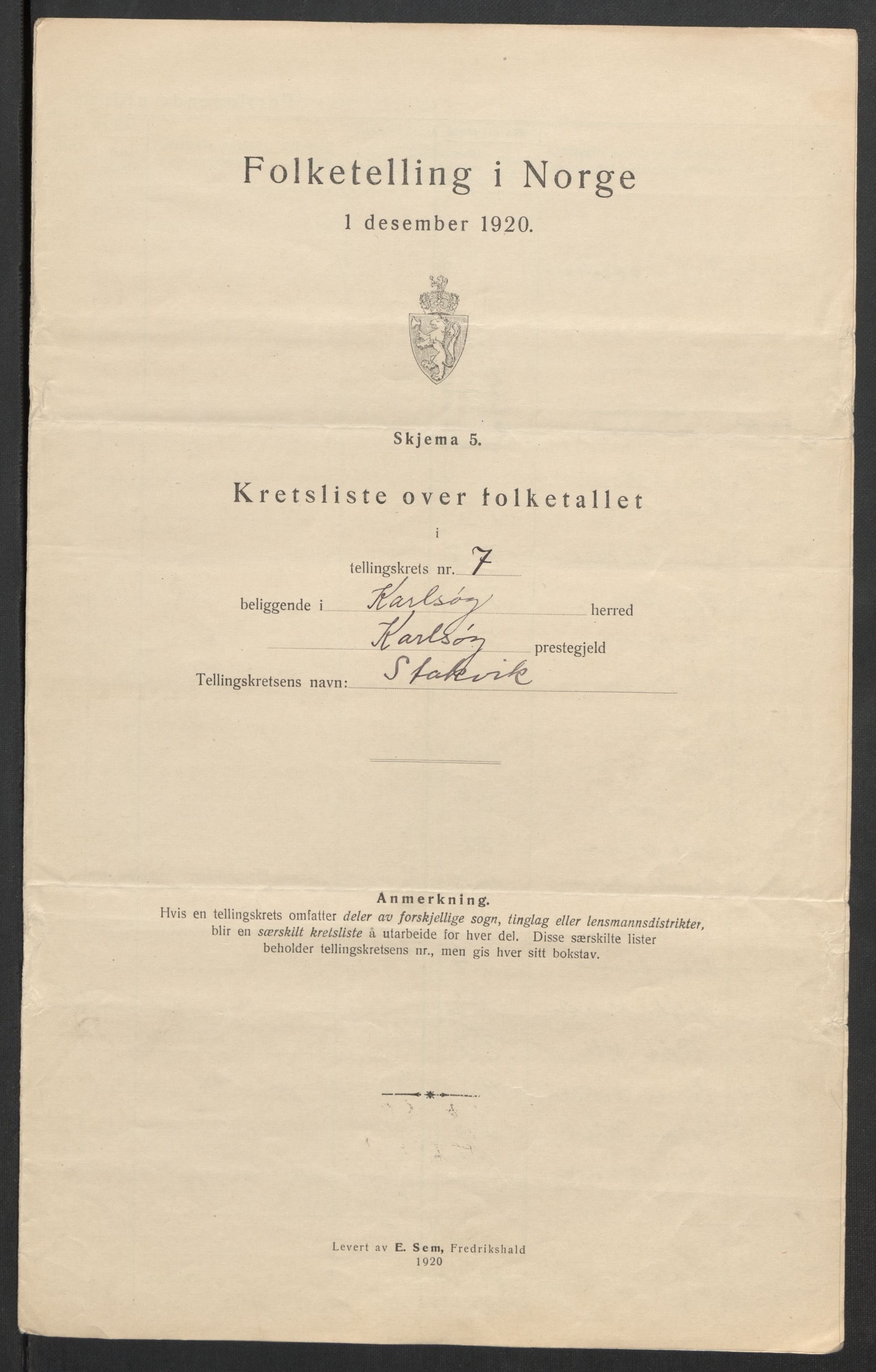 SATØ, 1920 census for Karlsøy, 1920, p. 19