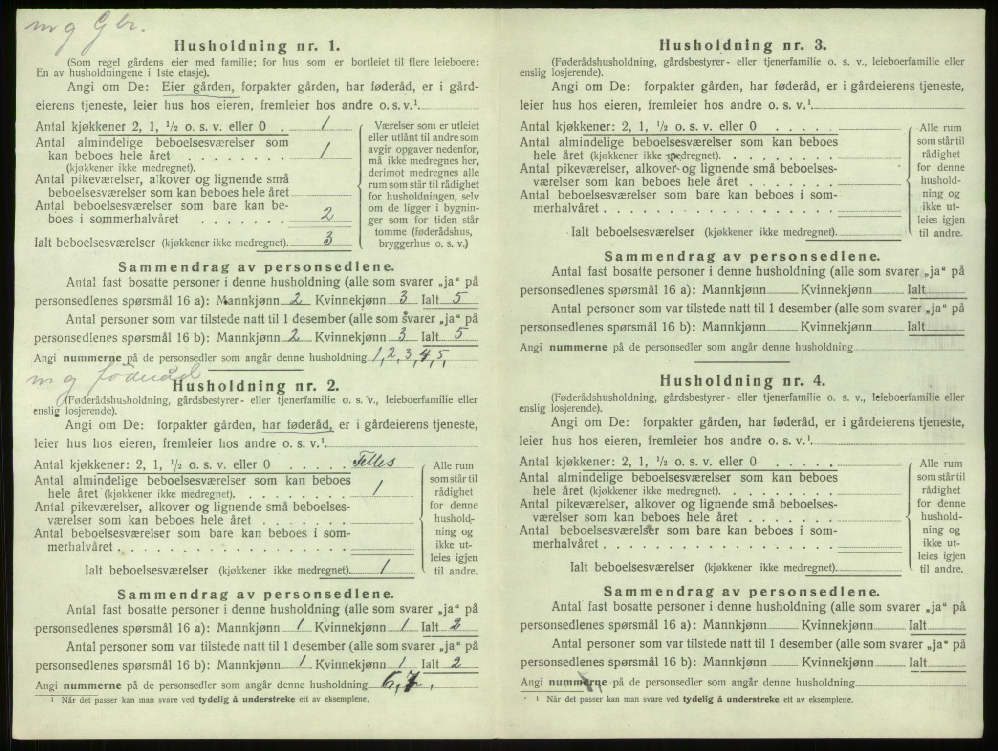 SAB, 1920 census for Hamre, 1920, p. 205