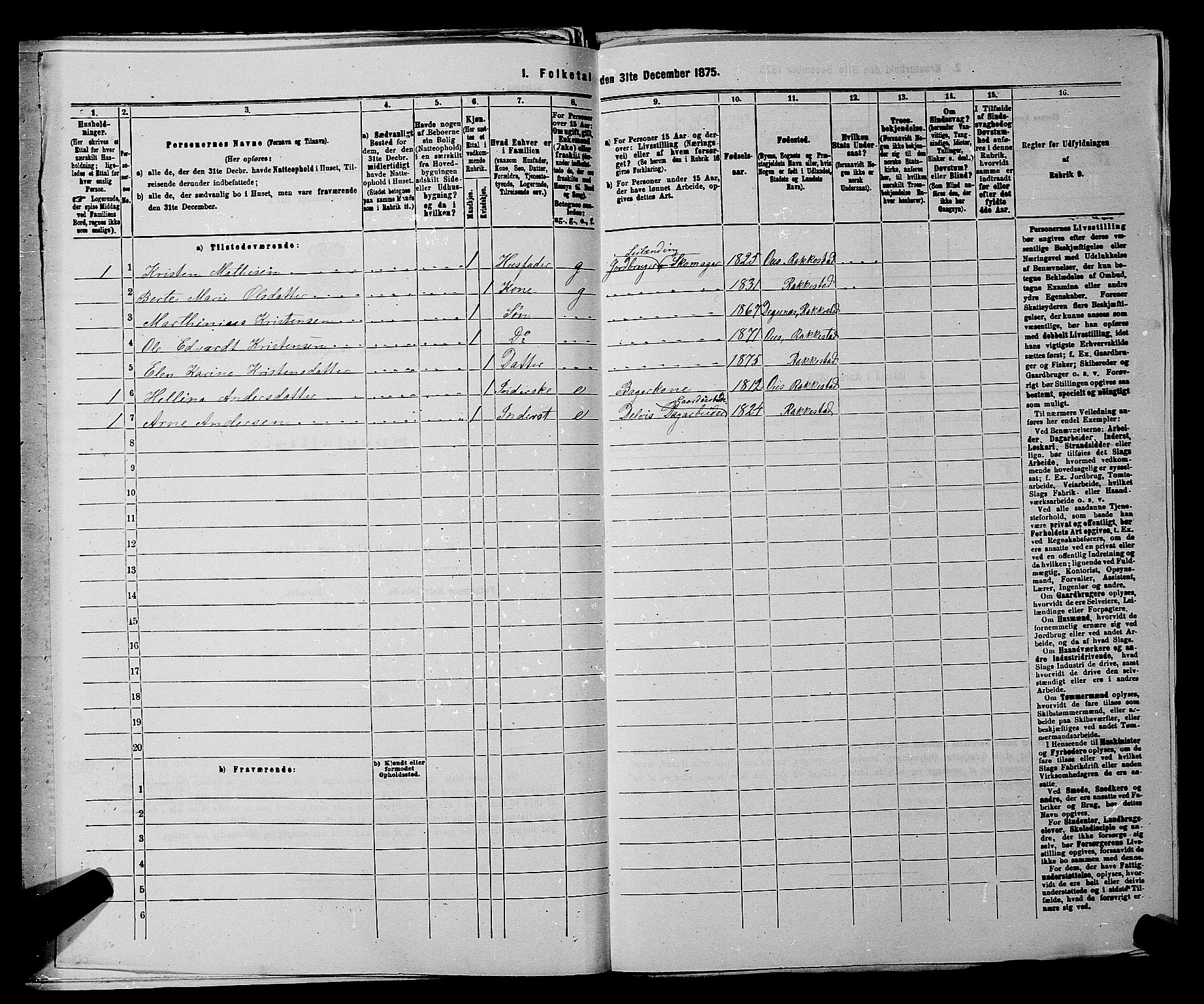 RA, 1875 census for 0128P Rakkestad, 1875, p. 1461